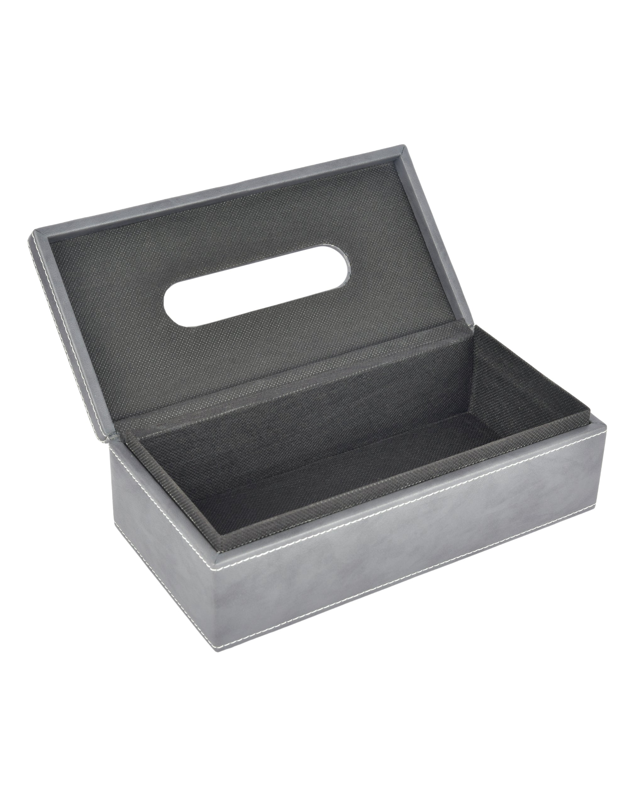 Premsons® Classic Rectangular Tissue Holder – Elegant Leatherette Tissue Box for Home, Office & Car – Stylish, Durable & Functional Tissue Dispenser for Everyday Use(Grey)