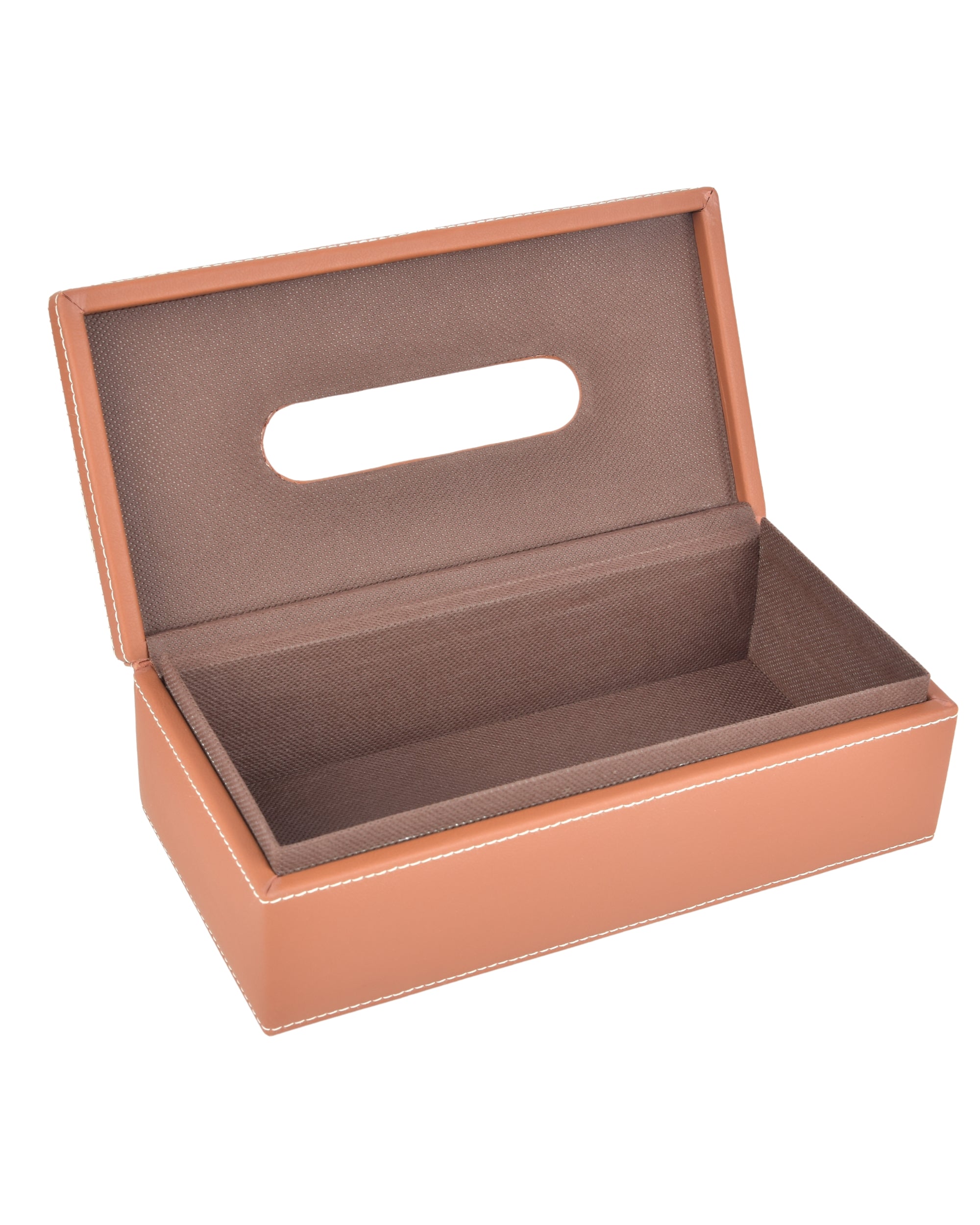 Premsons® Classic Rectangular Tissue Holder – Elegant Leatherette Tissue Box for Home, Office & Car – Stylish, Durable & Functional Tissue Dispenser for Everyday Use(Orange)