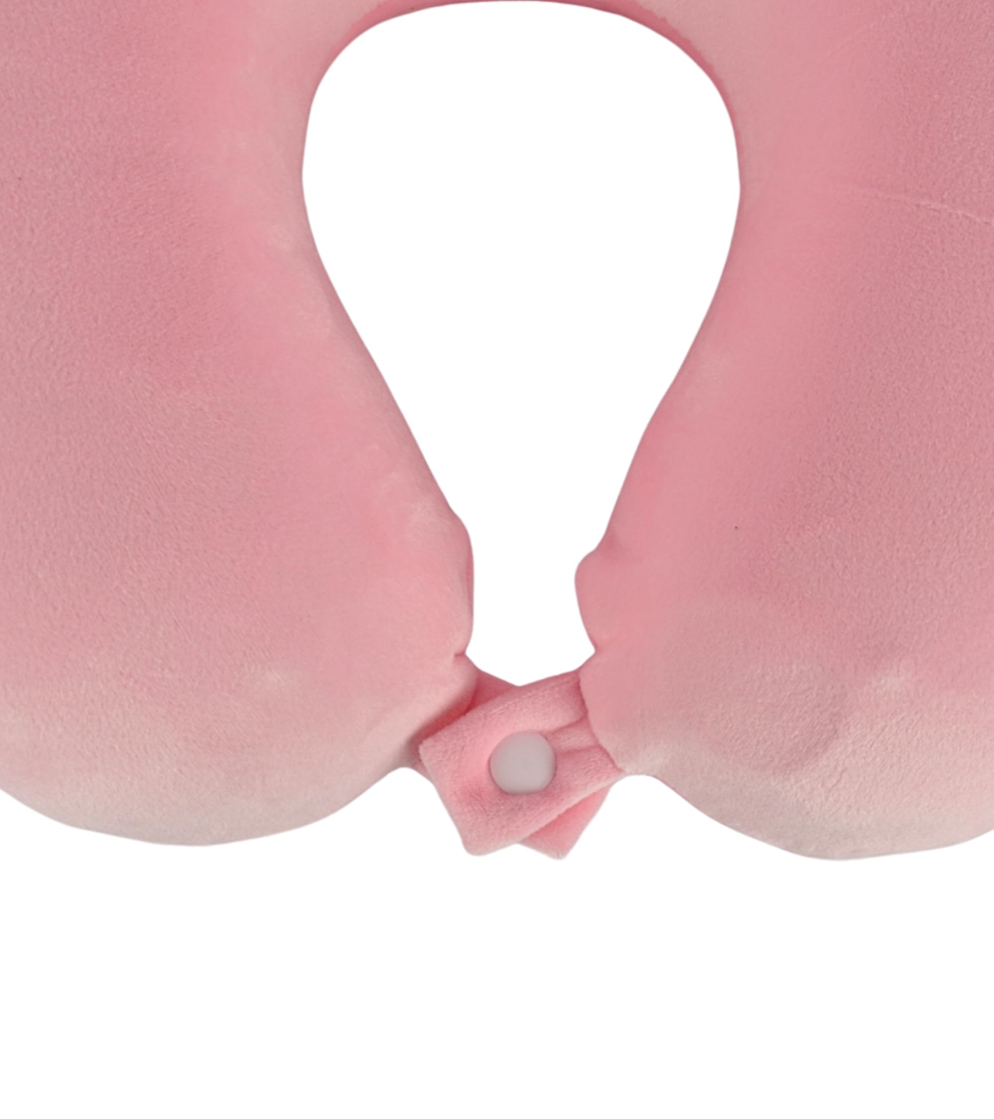 Cushy® Travel Neck Pillow with 360-Degree Head Support - Memory Foam Luxury Soft Pillow for Sleeping Rest - Home Travel Airplane Car - Plain, Pink
