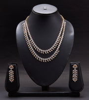 Premsons® Two-Layered Crystal Diamond Necklace and Earrings Set – Contemporary Party Wear Sparkle