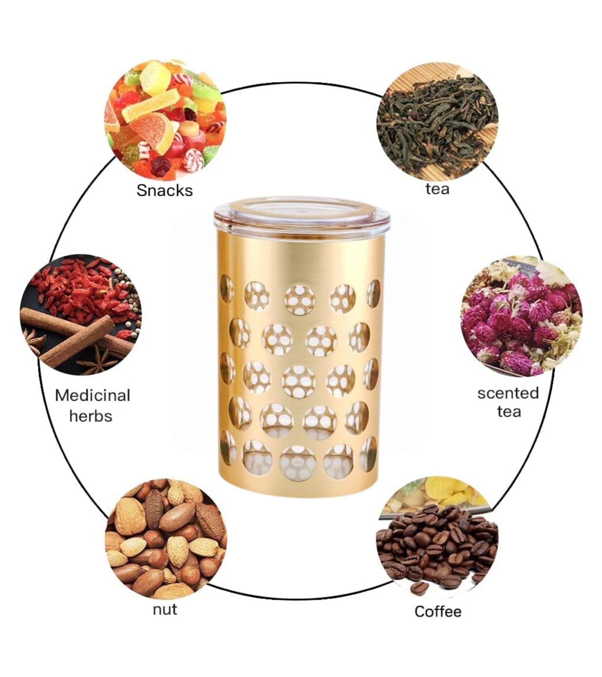 Premsons® Airtight Polka Dot Jar | Stylish Large Kitchen Storage Container for Tea, Sugar, Spices, Coffee & More
