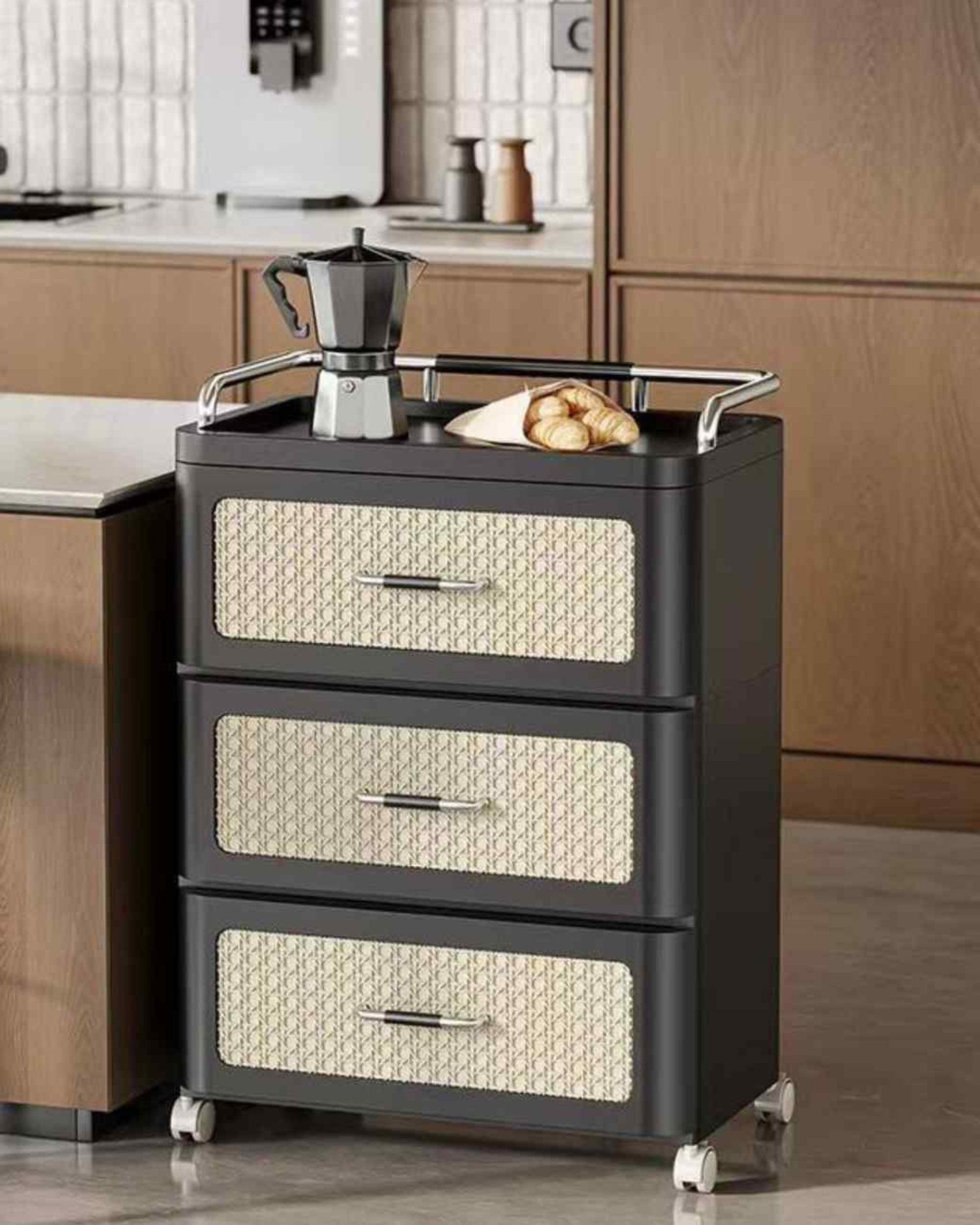 Premsons® 3-Tier Side Table Storage Drawer – Durable Multipurpose Organizer Cabinet for Bedroom, Living Room, Office & Home Storage