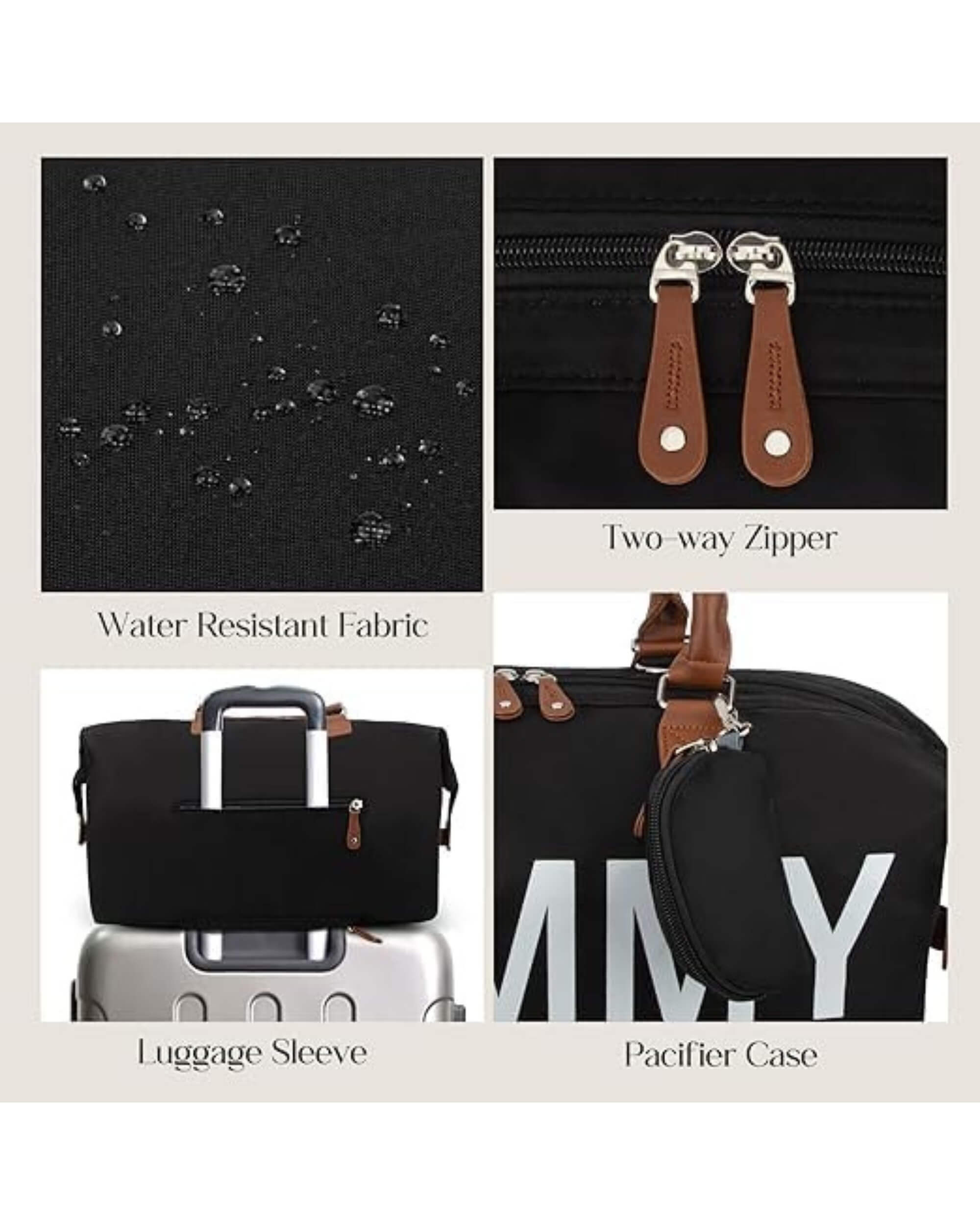 Premsons® Mommy Tote Bag | Large Diaper Bag with 2 Removable Organizing Pouches | Stylish & Spacious Baby Essentials Travel Bag for Moms