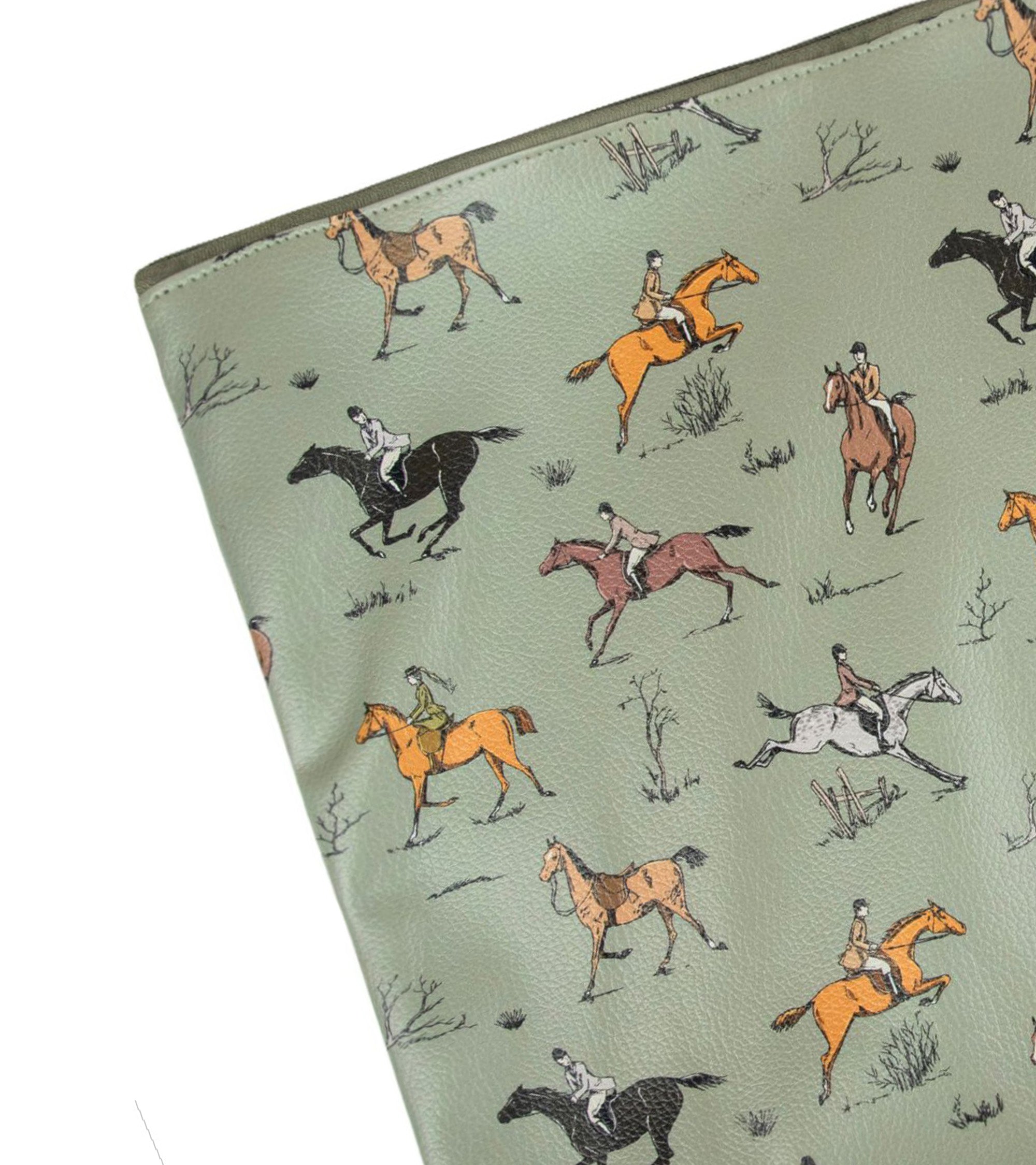 Premsons® Horse Print Pattern Leatherette Pouch Set of 4 (1XL, 1L, 1M, 1S) | Elegant Equestrian Design, Premium Finish, Zip Closure, Multipurpose Storage