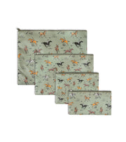 Premsons® Horse Print Pattern Leatherette Pouch | Elegant Equestrian Design, Premium Finish, Durable Material, Zip Closure, Multipurpose Storage