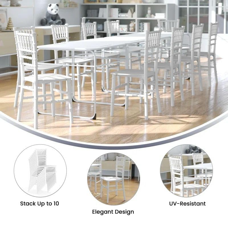 Premsons® Chiavari Wooden Chair - Luxurious Elegant Seating for Wedding, Party, Home, Dining Room & Office - White