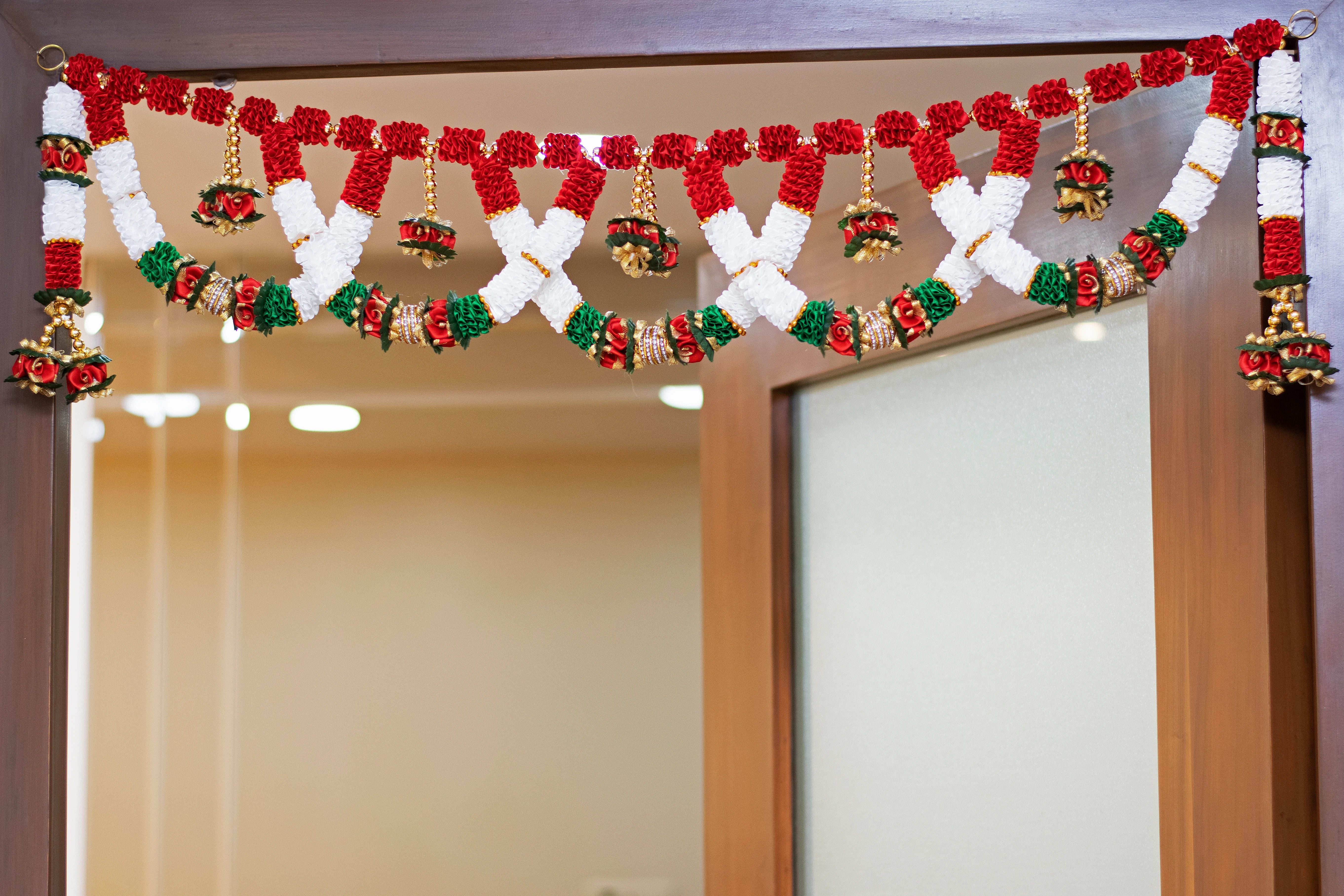 Premsons® Traditional Red & Gold Toran – Classic Indian Door Hanging