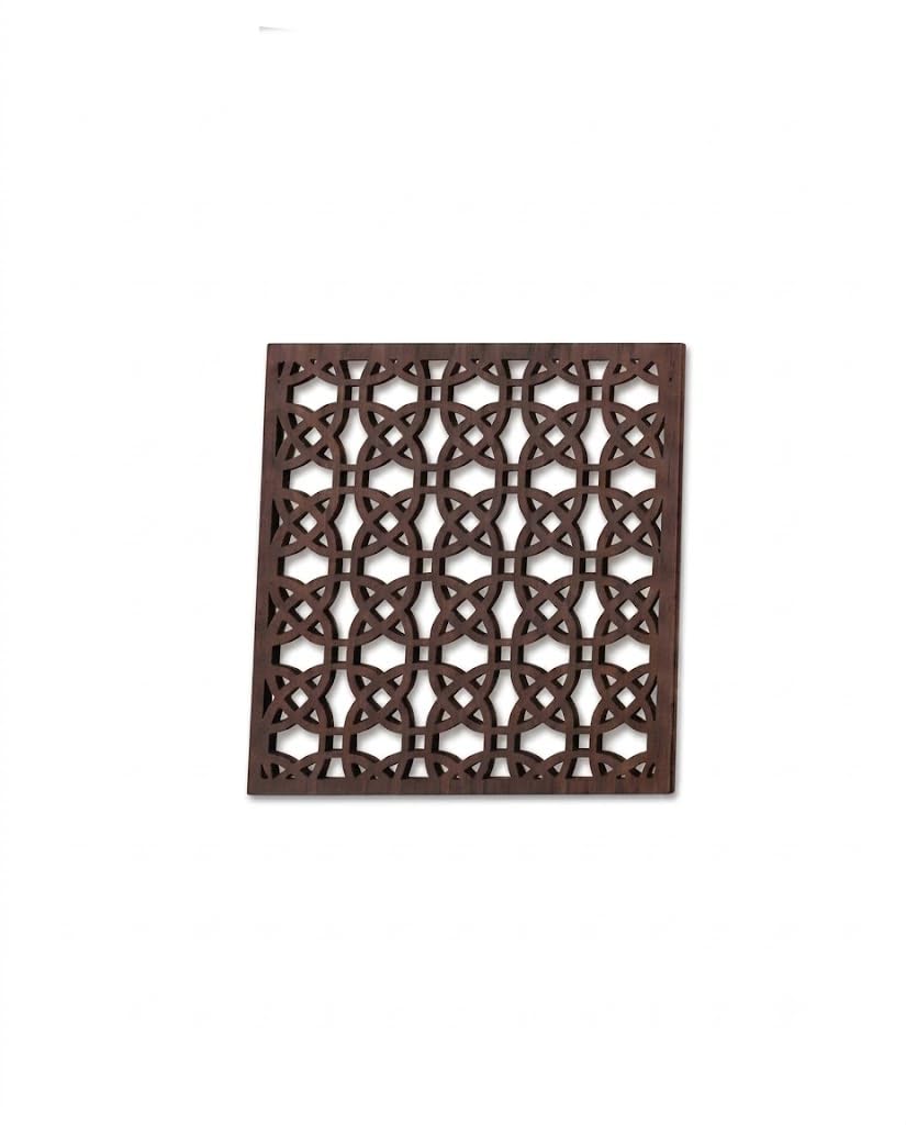 Premsons® Wooden Trivet Square Interlocking Pattern Light Brown Heat Resistant Table Protector