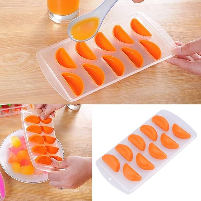 Premsons® Pop-Up Ice Cube Trays for Freezer – Easy Release Moulds with Flexible Silicone Bottom, Durable Plastic, Stackable Design, Ideal for Home, Bar & Party Use – 10-Cube Trays