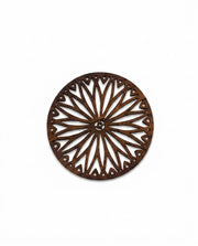 Premsons® Daisy Bloom Design Wooden Trivet | Dark Brown Round Decorative Heat Resistant Pot Stand | Wooden Table Protector