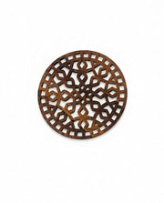 Premsons® Decorative Wooden Trivet | Round Laser-Cut Geometric Design | Heat Resistant Pot Holder for Hot Dishes & Cookware-Dark Brown (Pack of 2)