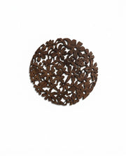 Premsons® Dark Brown Wooden Floral Trivet – Round Heat Resistant Wooden Pot Stand | Decorative Table Protector for Hot Pots, Pans & Serving Dishes