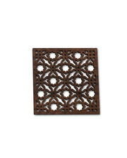 Premsons® Wooden Trivet Square Dark Brown | Decorative Laser Cut Heat Resistant Pot Holder for Hot Pots, Pans & Serving Dishes | Table & Countertop Protector(Pack of 2)