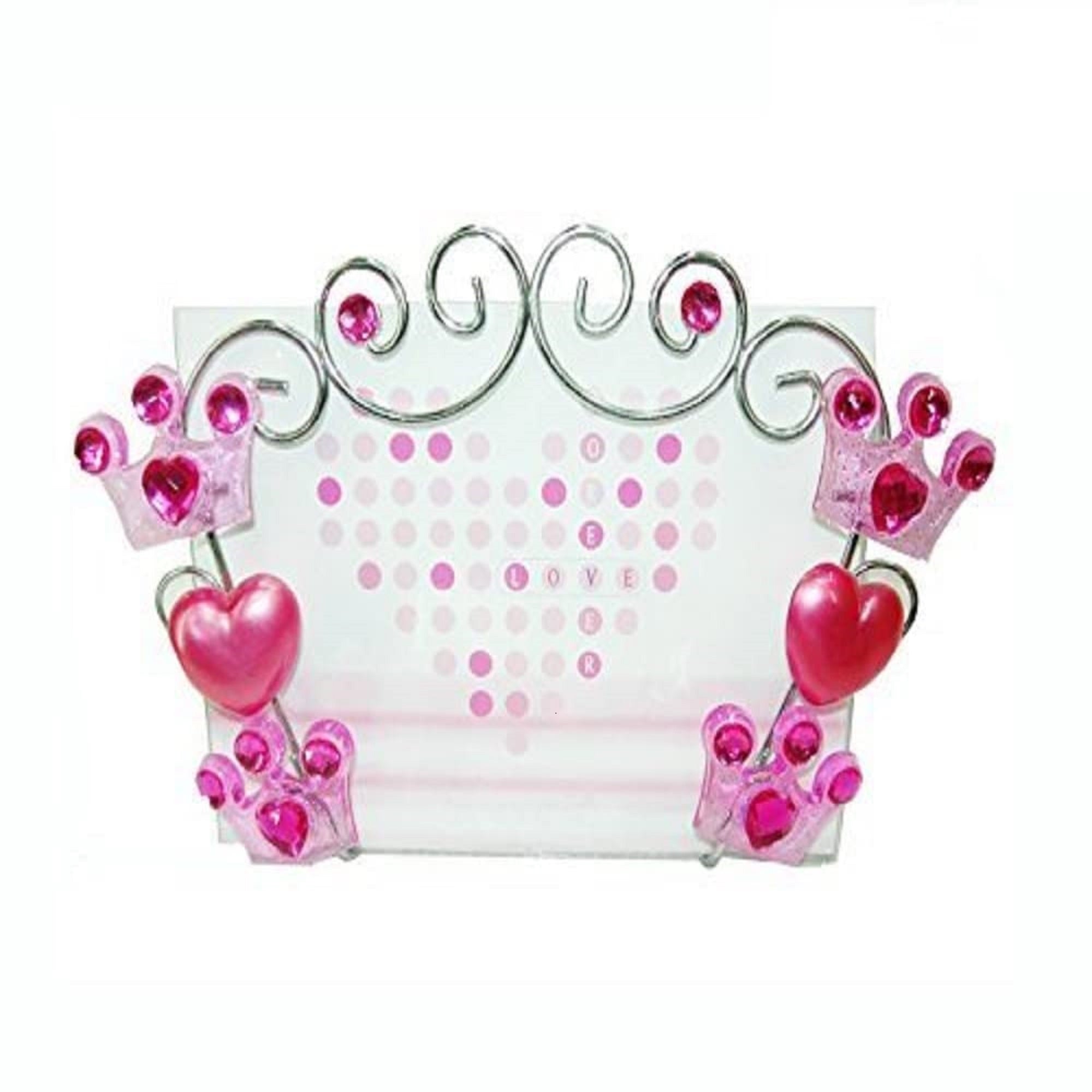 Premsons® Elegant Princess Design Glass Photo Frame – Pink Royal Charm for Cherished Memories" (4" X 6")