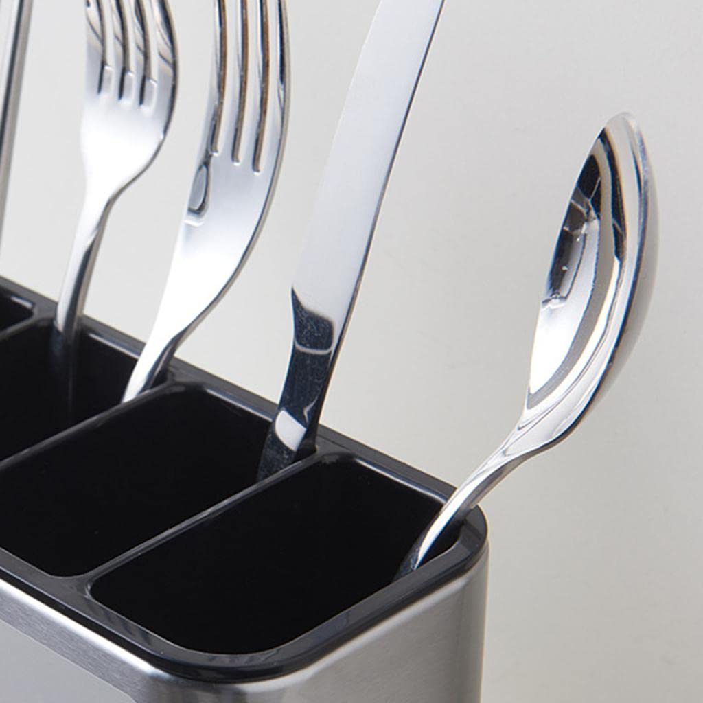 Premsons® Stainless Steel Cutlery Bucket Holder Stand - Multipurpose Kitchen Spoon, Fork & Utensil Organizer - Rust Resistant Storage Container