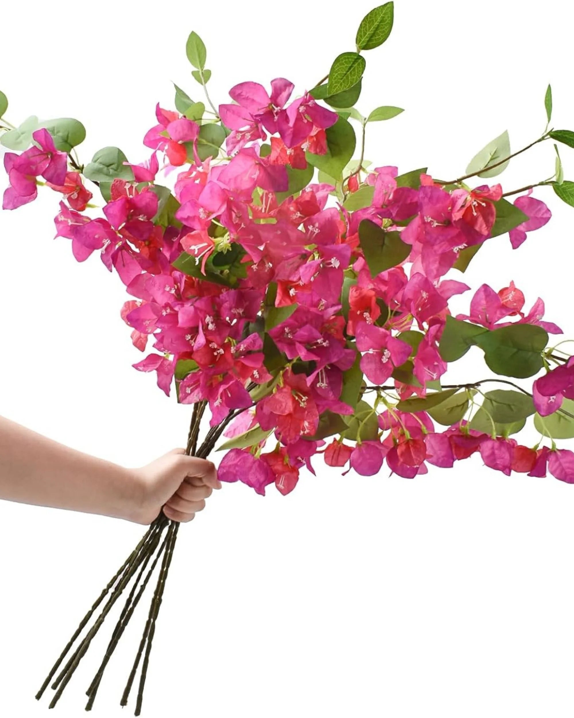 Premsons® High-Quality Artificial Bougainvillea Stems – Lifelike Faux Flowers for Vases, Centerpieces & Wall Decor