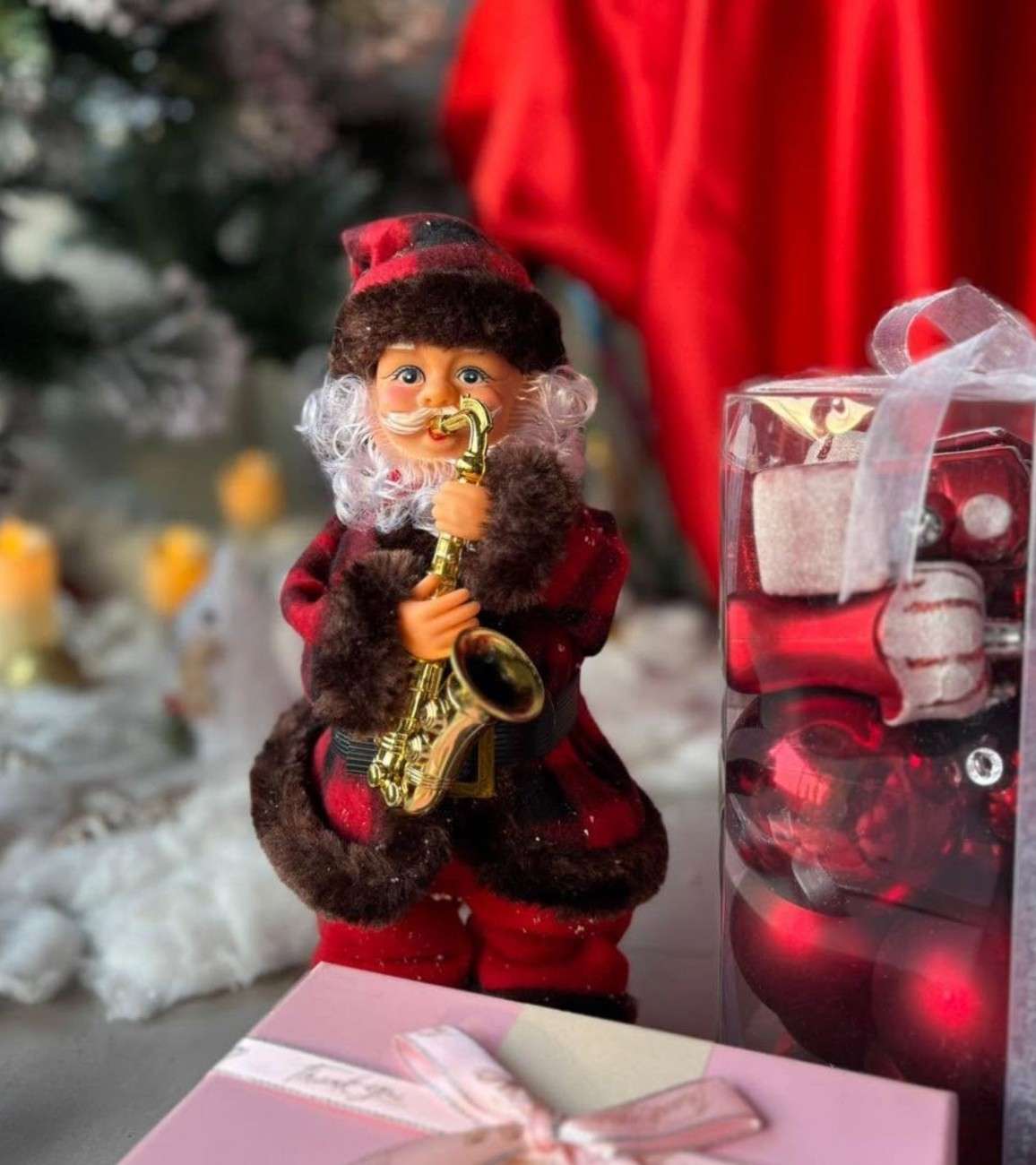 Premsons® Musical Santa Figurine – Christmas Light & Sound Animated Decor