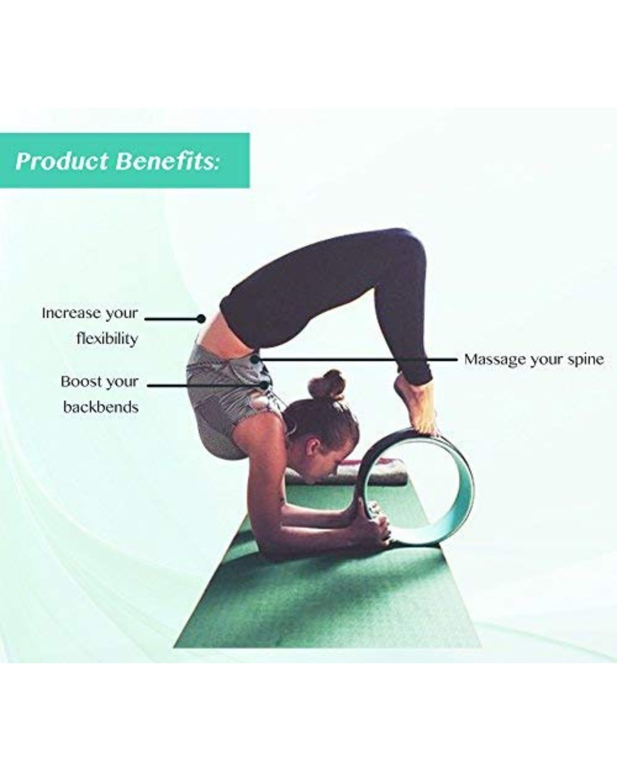 Premsons® Yoga Wheel – Back Opener & Flexibility Trainer for Yoga, Stretching, Backbends & Pain Relief | Improve Balance, Poses & Posture – Strong, Anti-Slip Design for Men & Women