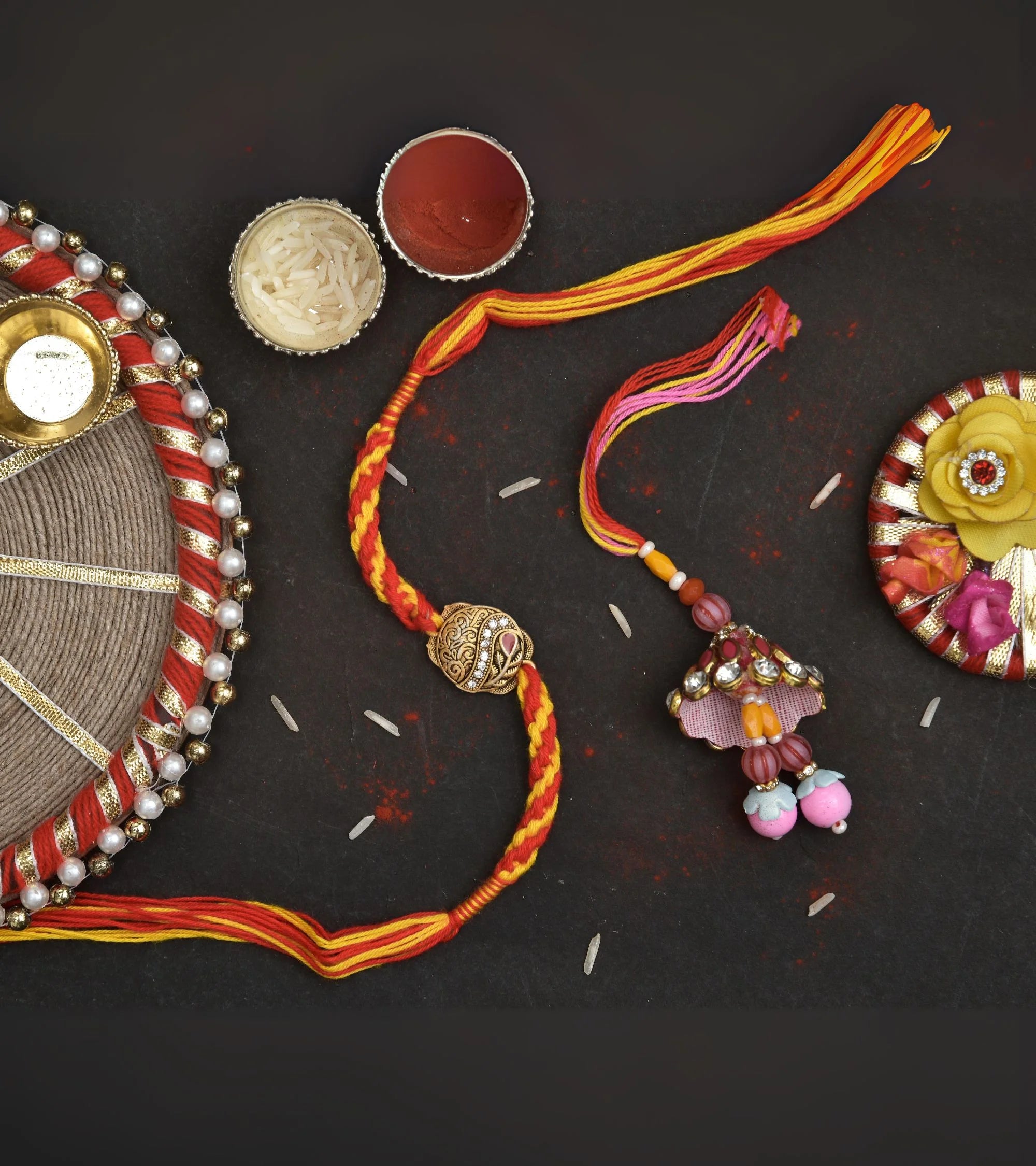 Premsons® Ethnic Rakhi Lumba Set for Brother & Bhabhi – Handmade Raksha Bandhan Gift