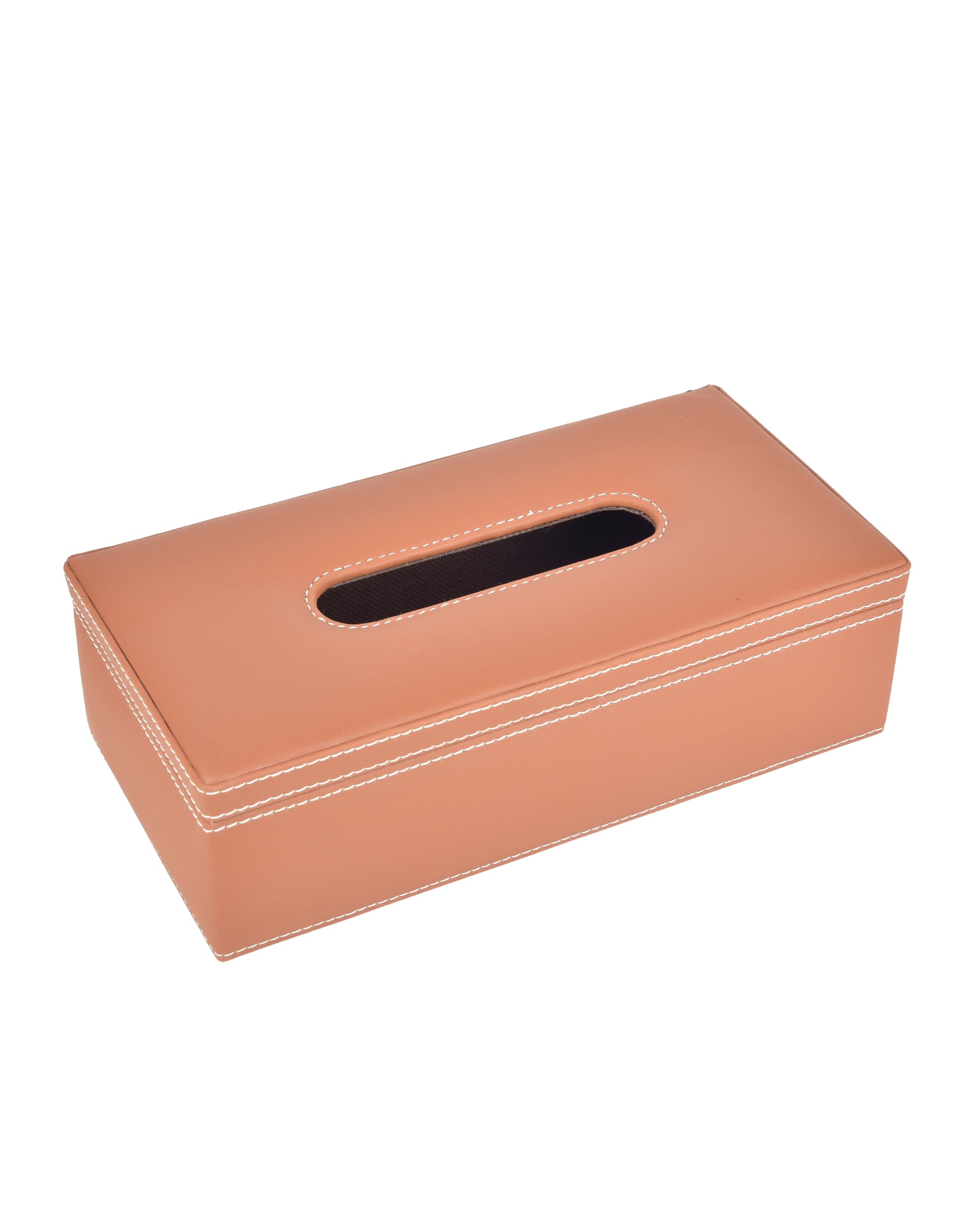 Premsons® Classic Rectangular Tissue Holder – Elegant Leatherette Tissue Box for Home, Office & Car – Stylish, Durable & Functional Tissue Dispenser for Everyday Use(Orange)