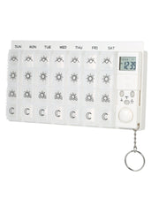 Premsons® Medicine Box with Alarms | 7-Day Automatic Pill Dispenser | Weekly Tablet Organizer with 28 Compartments & 4 Daily Reminders | Pill Storage Box | White