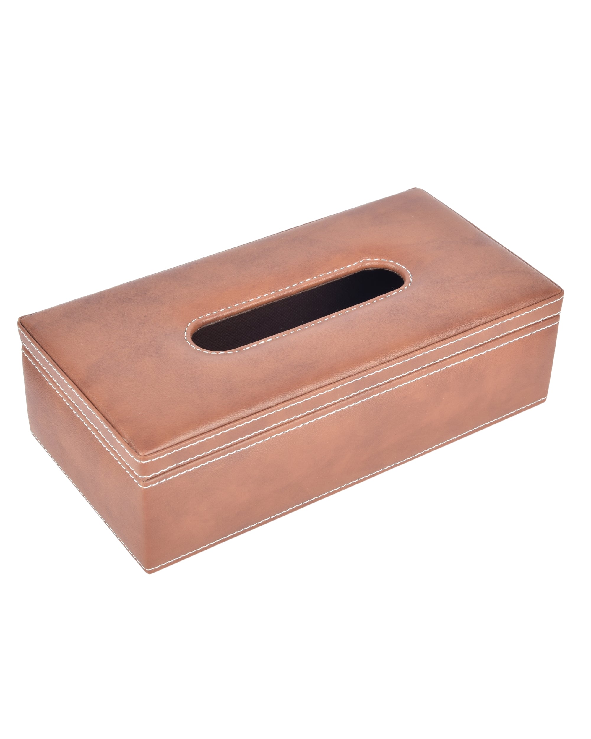 Premsons® Classic Rectangular Tissue Holder – Elegant Leatherette Tissue Box for Home, Office & Car – Stylish, Durable & Functional Tissue Dispenser for Everyday Use(Tan)