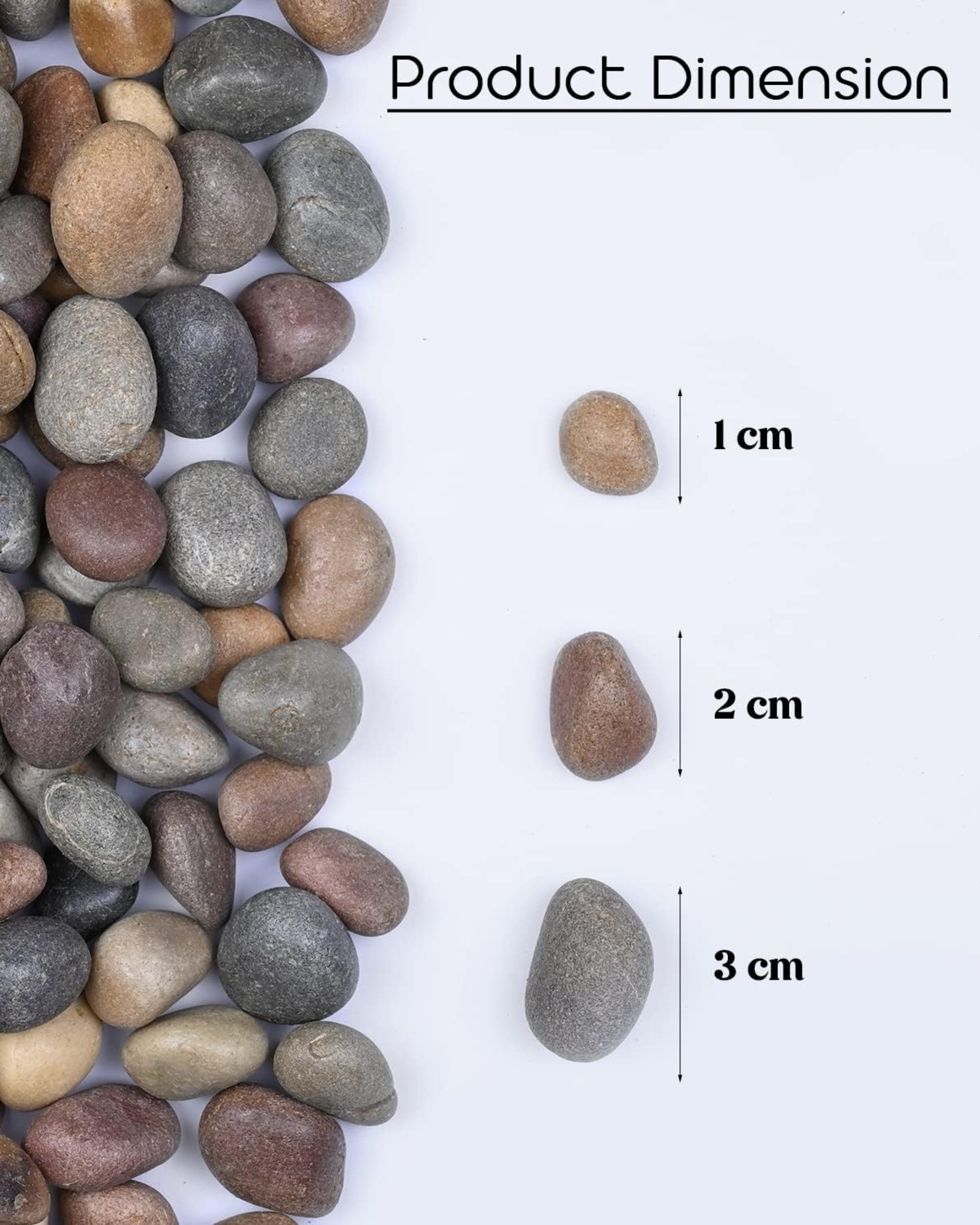 Premsons® Polished Decorative Pebbles - Biege Stones - For Aquariums Garden Lawn Plant Pots Vases Filler Home Office Decor Fish Tank - Smooth & Round River Rocks - Large Size 2.5-4 cm - 1.5 kg Pack