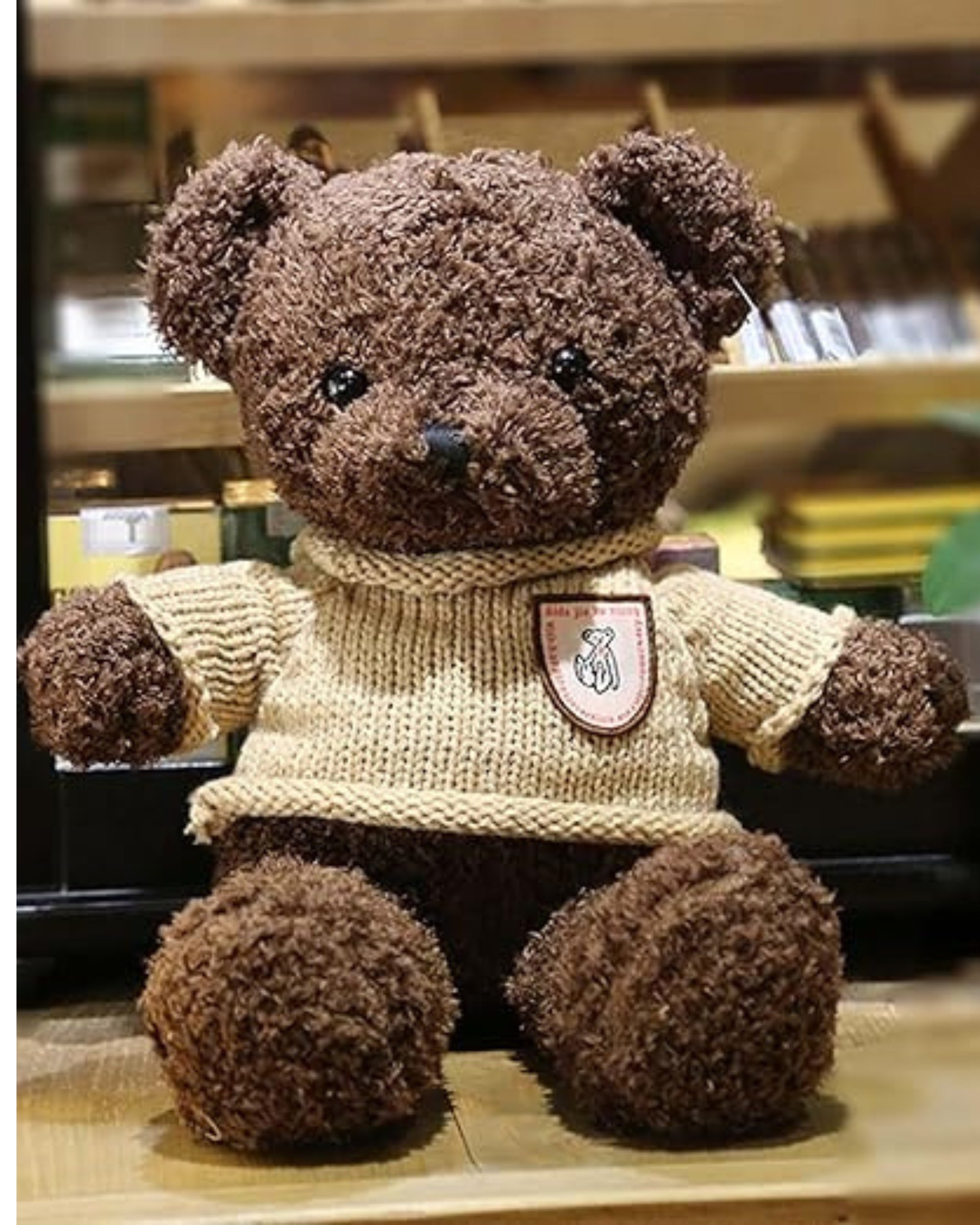 Premsons® Realistic Bear Plush Soft Toy – Soft Stuffed Animal for Kids, Adults & Baby Room Décor | Cuddly Coffee Brown Teddy Doll for Boys, Girls & Toddlers | 1 Piece