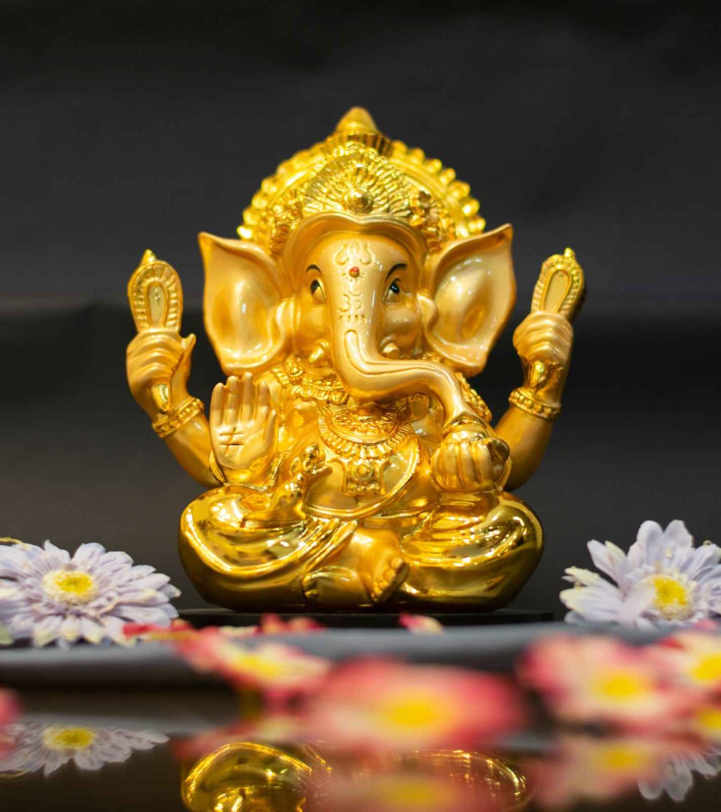 Premsons® Golden Blessing Ganesha – Metal Idol with Solid Base