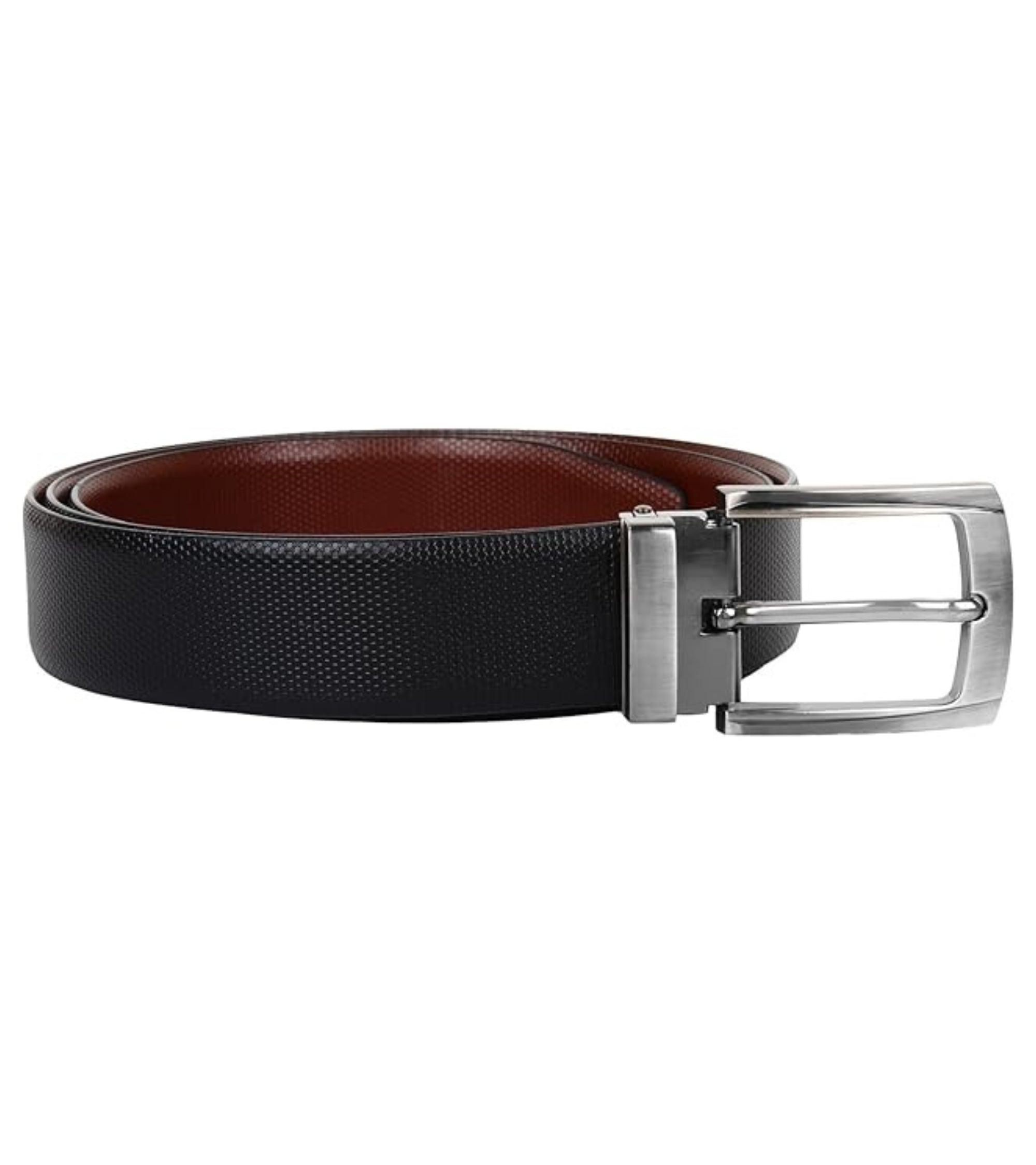 Premsons® Genuine Leather Black & Brown Reversible Belt for Men – Stylish Formal & Casual Wear with Premium Metal Buckle – Size 42
