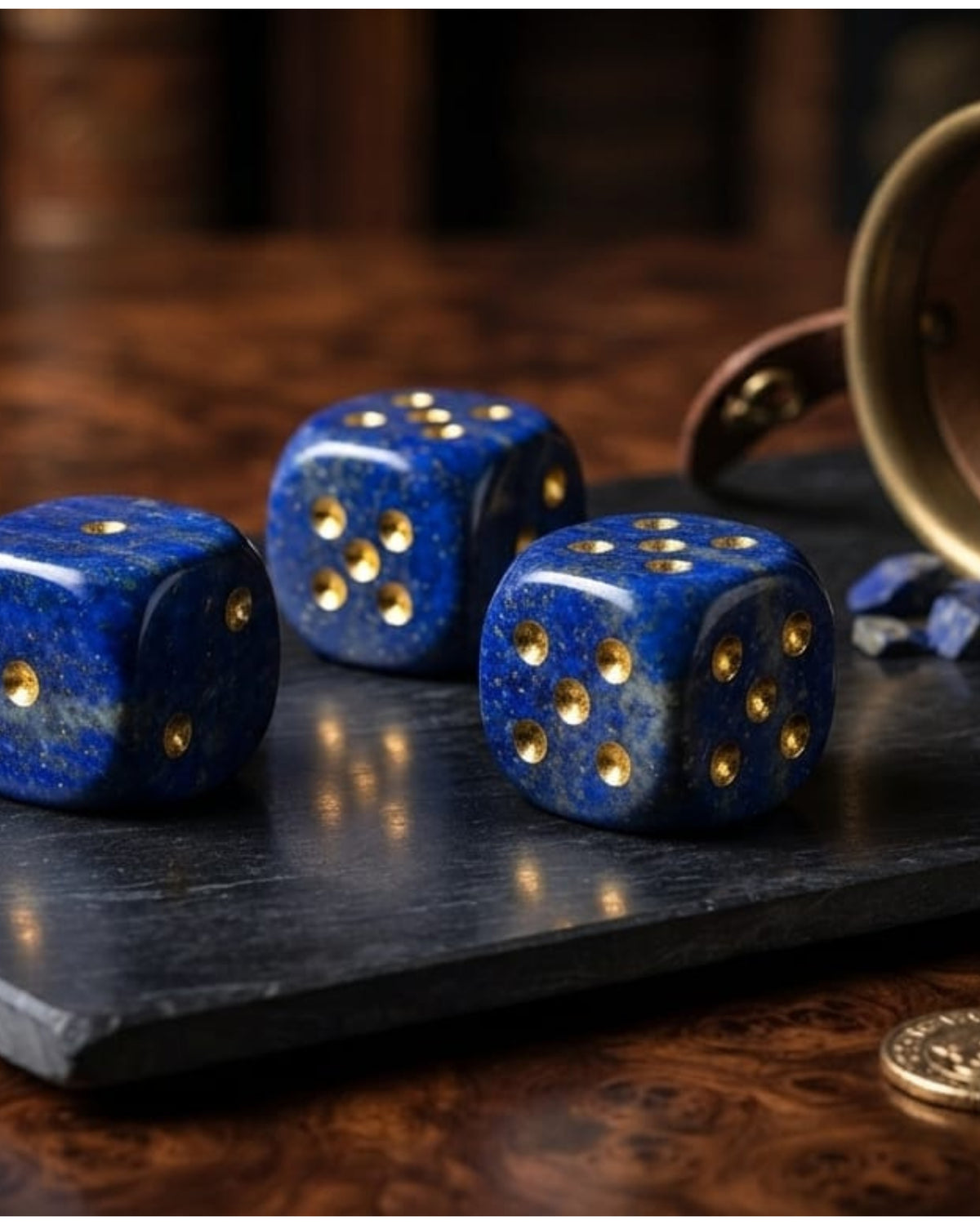 Premsons® Stone Dice Set for Board Games | Pack of 3-Blue