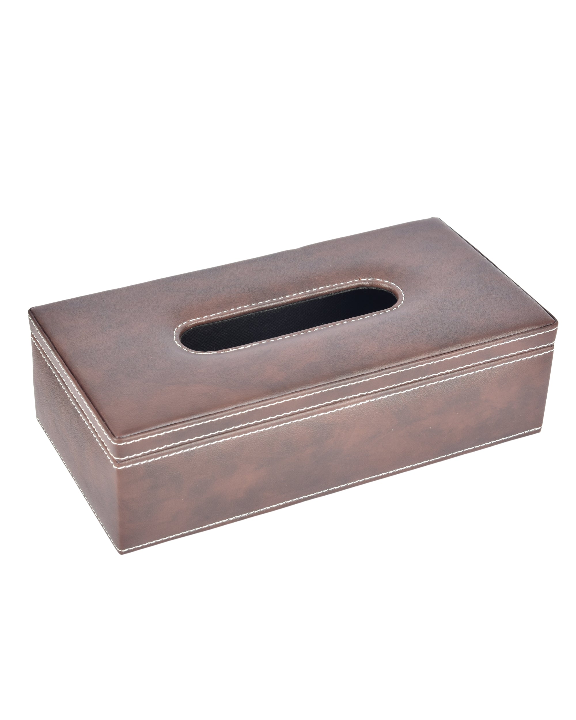 Premsons® Classic Rectangular Tissue Holder – Elegant Leatherette Tissue Box for Home, Office & Car – Stylish, Durable & Functional Tissue Dispenser for Everyday Use(Dark Brown)