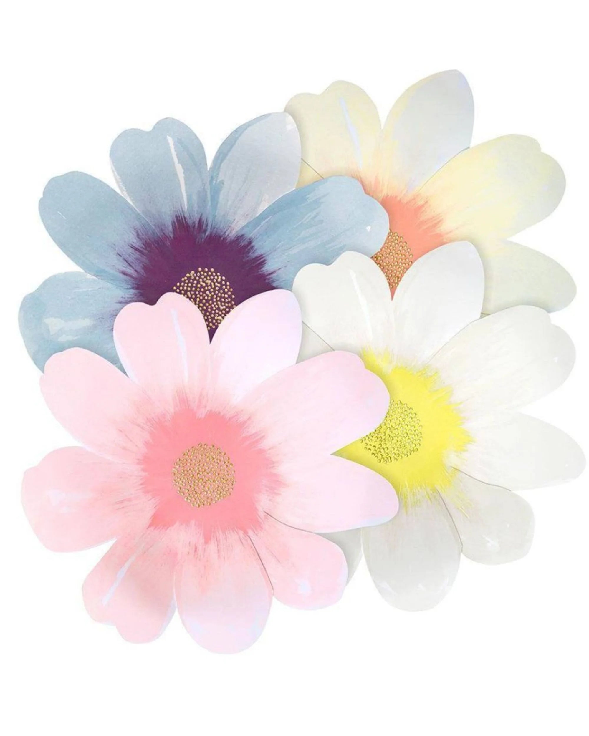 Premsons® Decorative Flower Party Plates – Disposable Plates for Birthdays, Anniversaries & Celebrations - Pack of 10