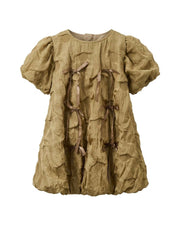 Olive Green Bow Party Dress for Girls Designer Occasion Wear Default Title