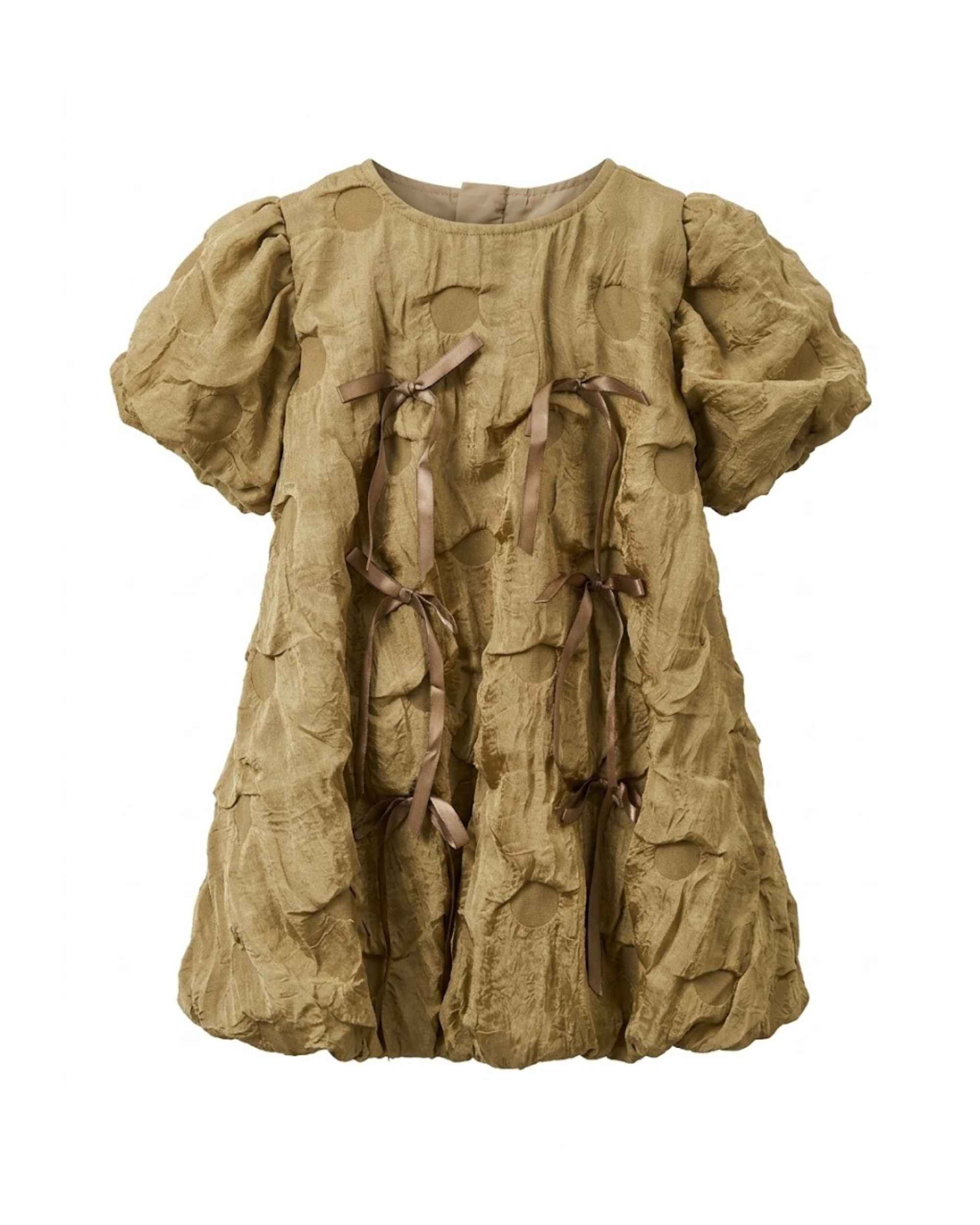 Olive Green Bow Party Dress for Girls Designer Occasion Wear Default Title
