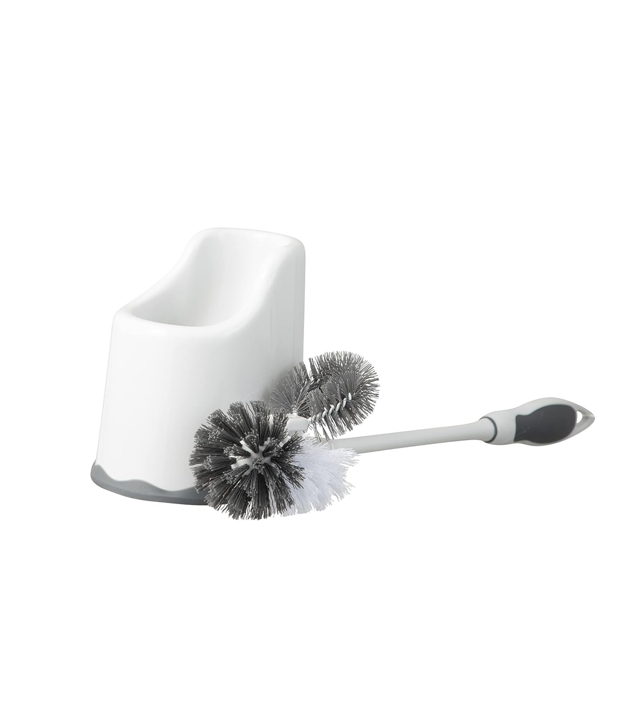 Premsons® Double Hockey Shape Toilet Brush with Holder – Bathroom Cleaning Brush for Indian & Western Toilets | Durable Toilet Cleaner with Stand