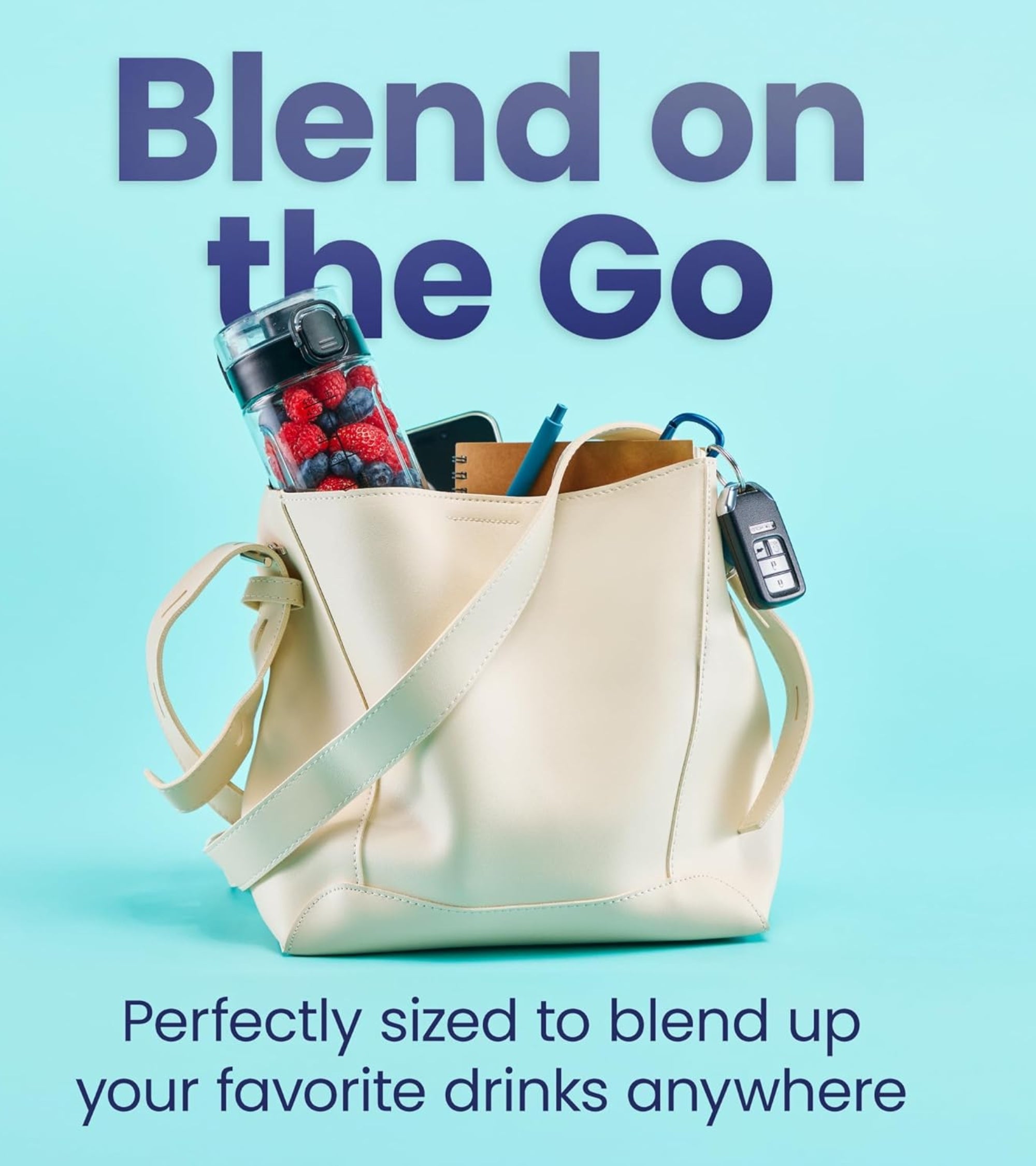 Mix & Go® Portable Blender Juicer – USB Rechargeable Smoothie Maker with 6 Blades, 380ml Capacity, 2000mAh Battery – Waterproof Mini Blender for Travel, Gym & Office