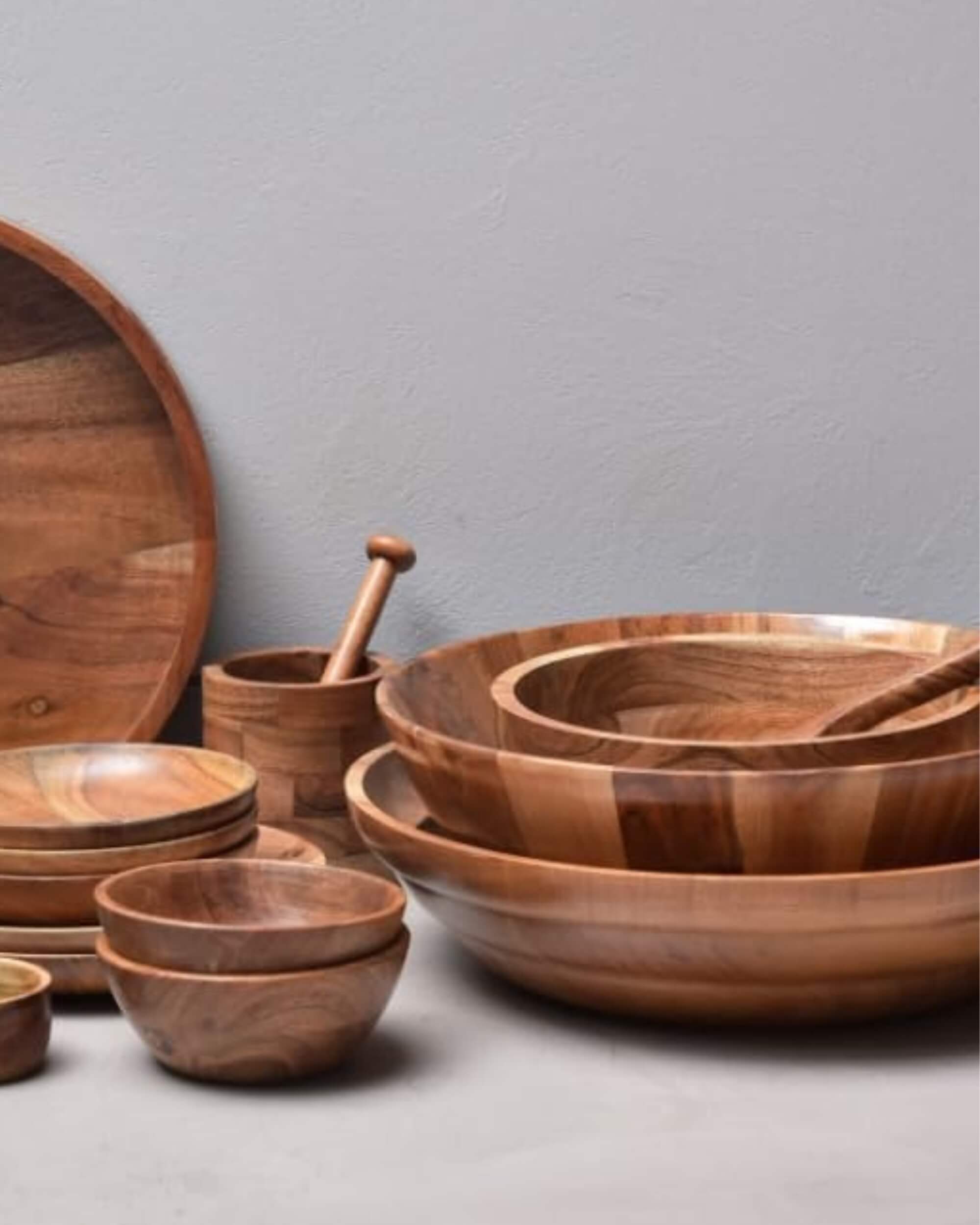 Premsons® Wooden Salad Bowl – Elegant Mixing & Serving Bowl for Salads, Soups & Snacks | Multipurpose Bowl for Home & Kitchen