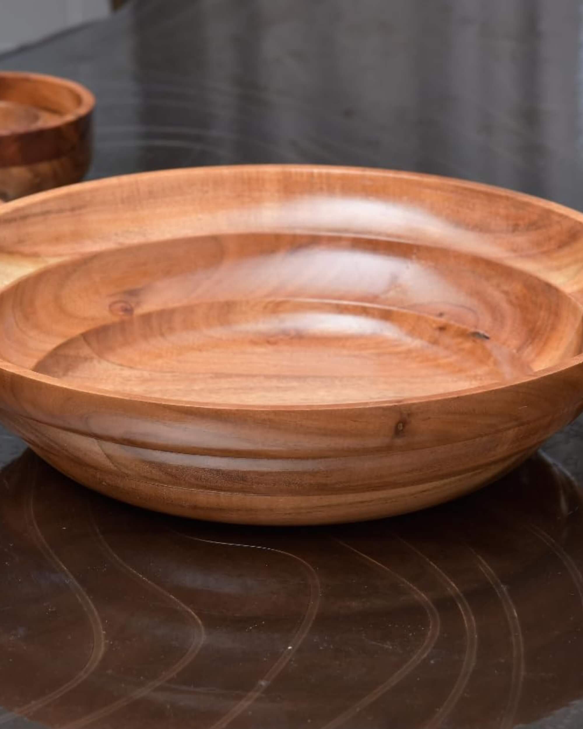 Premsons® Wooden Salad Bowl – Elegant Mixing & Serving Bowl for Salads, Soups & Snacks | Multipurpose Bowl for Home & Kitchen