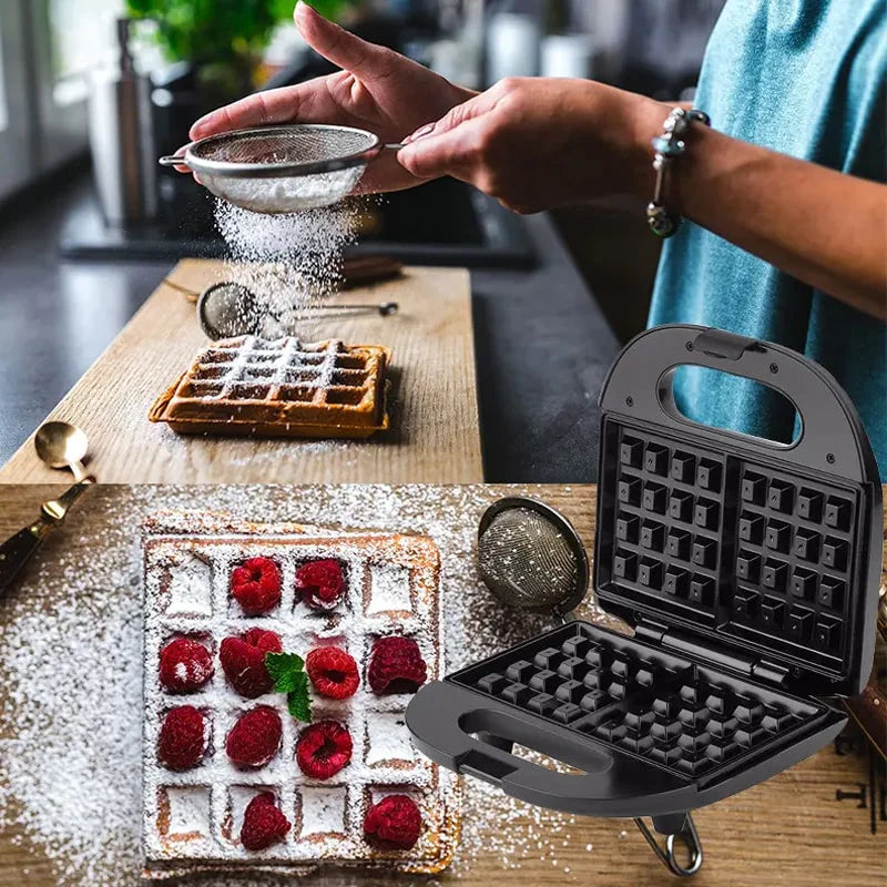 Premsons® SK-08072 Electric Waffle Maker | Non-Stick Plates, Quick Heating, Indicator Lights, Compact & Easy to Clean