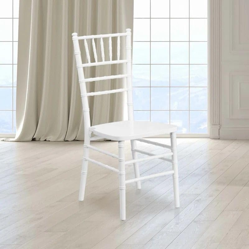 Premsons® Chiavari Wooden Chair - Luxurious Elegant Seating for Wedding, Party, Home, Dining Room & Office - White