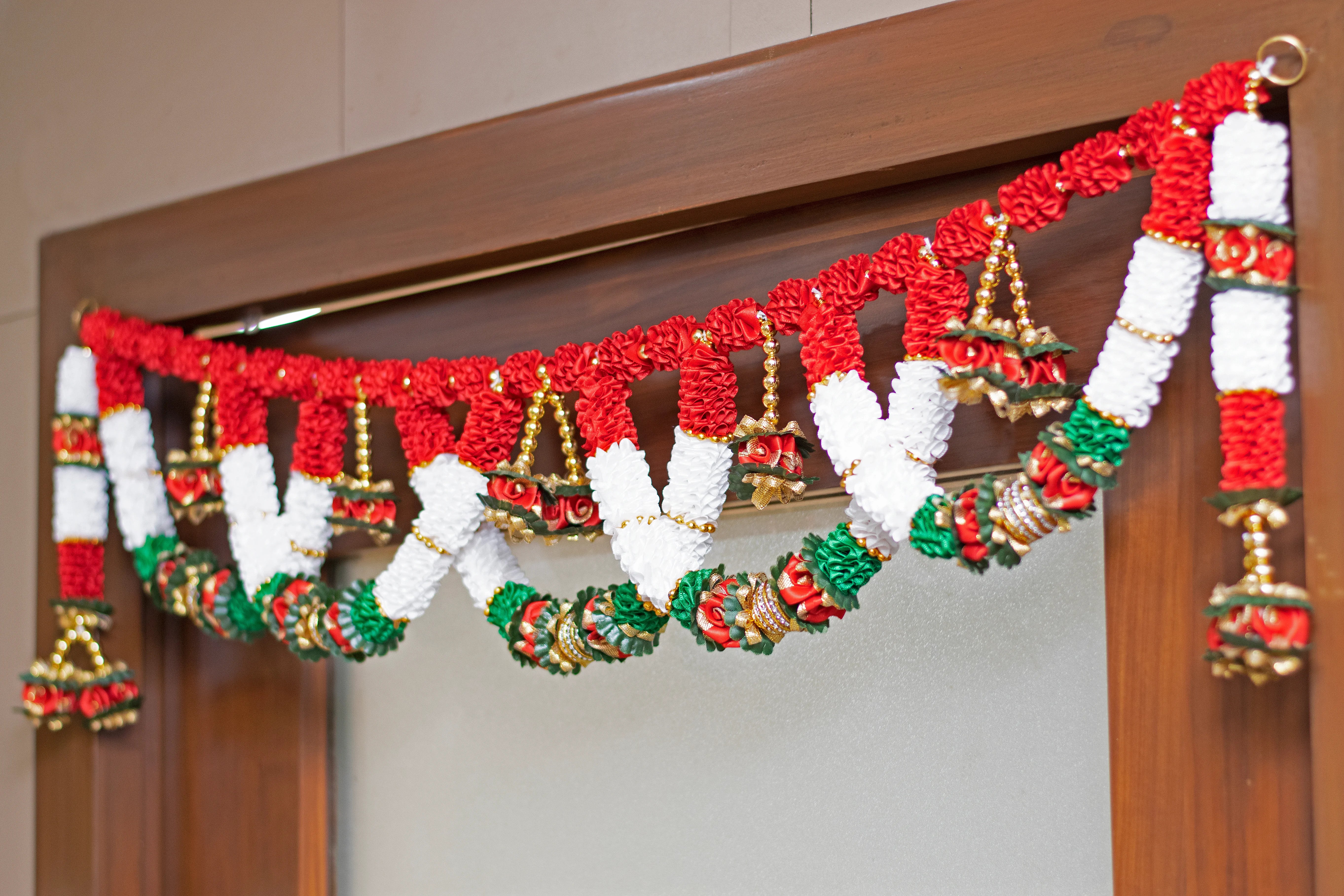 Premsons® Traditional Red & Gold Toran – Classic Indian Door Hanging