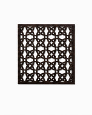 Premsons® Wooden Trivet Square Interlocking Geometric Cutwork Design Dark Brown Heat Resistant Table Protector for Hot Pots, Pans & Serving Dishes(Pack of 2)
