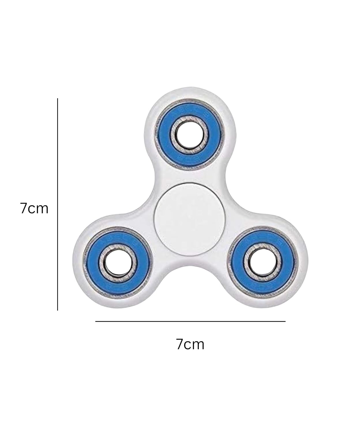 Premsons® Hand Spinner Desk Toy - High Speed Smooth Finger Spin Sensory Fidget Stress Relief Game Play for Kids & Adults - Birthday Party Gift - Four Bearing - White + Blue Bearing
