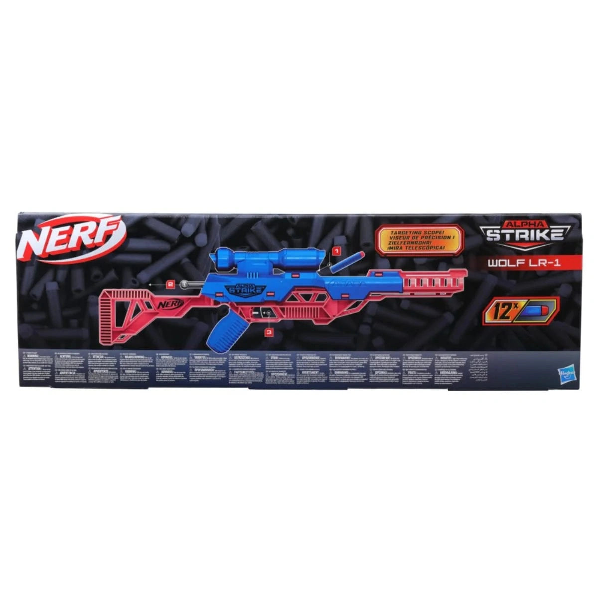 Nerf Alpha Strike Wolf LR-1 Blaster with Targeting Scope, 12 Nerf Darts, Toys for Kids Teens and Adults, Fun Gift Toy for Boys, Birthday Gift Toy for Kids Ages 8+