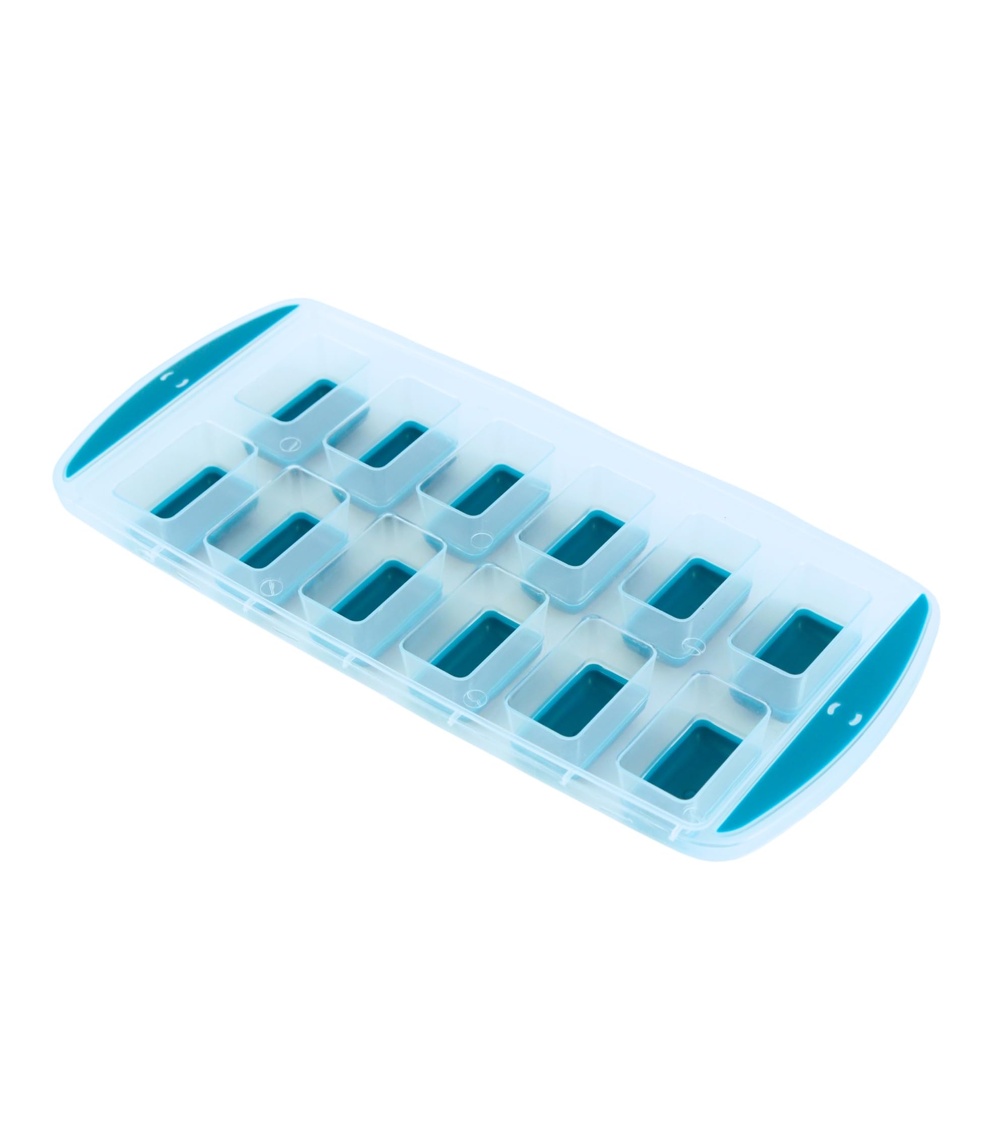 Premsons® Pop-Up Ice Cube Trays for Freezer – Easy Release Moulds with Flexible Silicone Bottom, Durable Plastic, Stackable Design, Ideal for Home, Bar & Party Use – 12-Cube Trays (Blue)