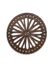 Premsons® Sunflower Inspired Wooden Trivet | Dark Brown Round Decorative Pot Holder | Heat Resistant Wooden Table Mat for Kitchen & Dining