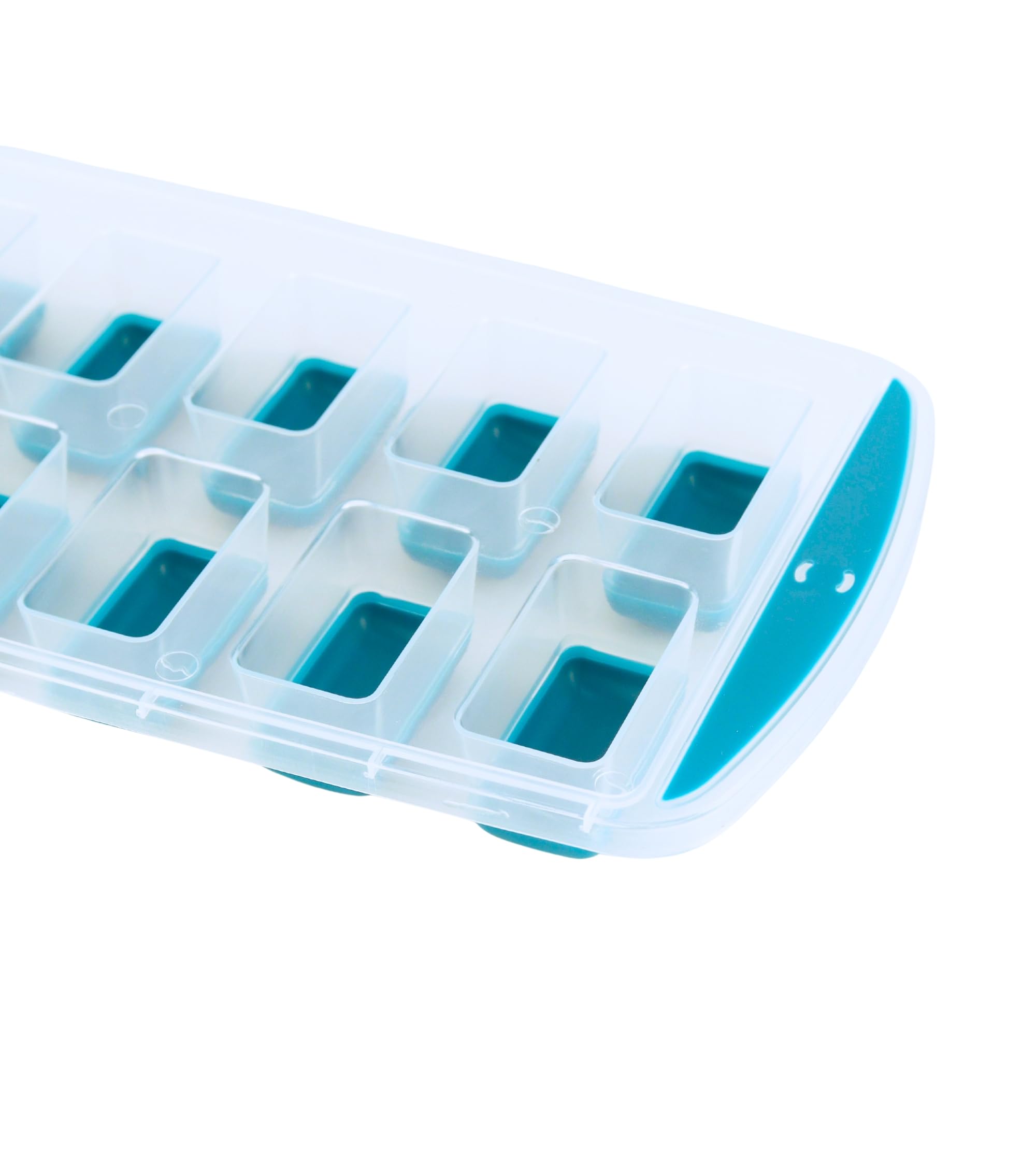 Premsons® Pop-Up Ice Cube Trays for Freezer – Easy Release Moulds with Flexible Silicone Bottom, Durable Plastic, Stackable Design, Ideal for Home, Bar & Party Use – 12-Cube Trays (Blue)