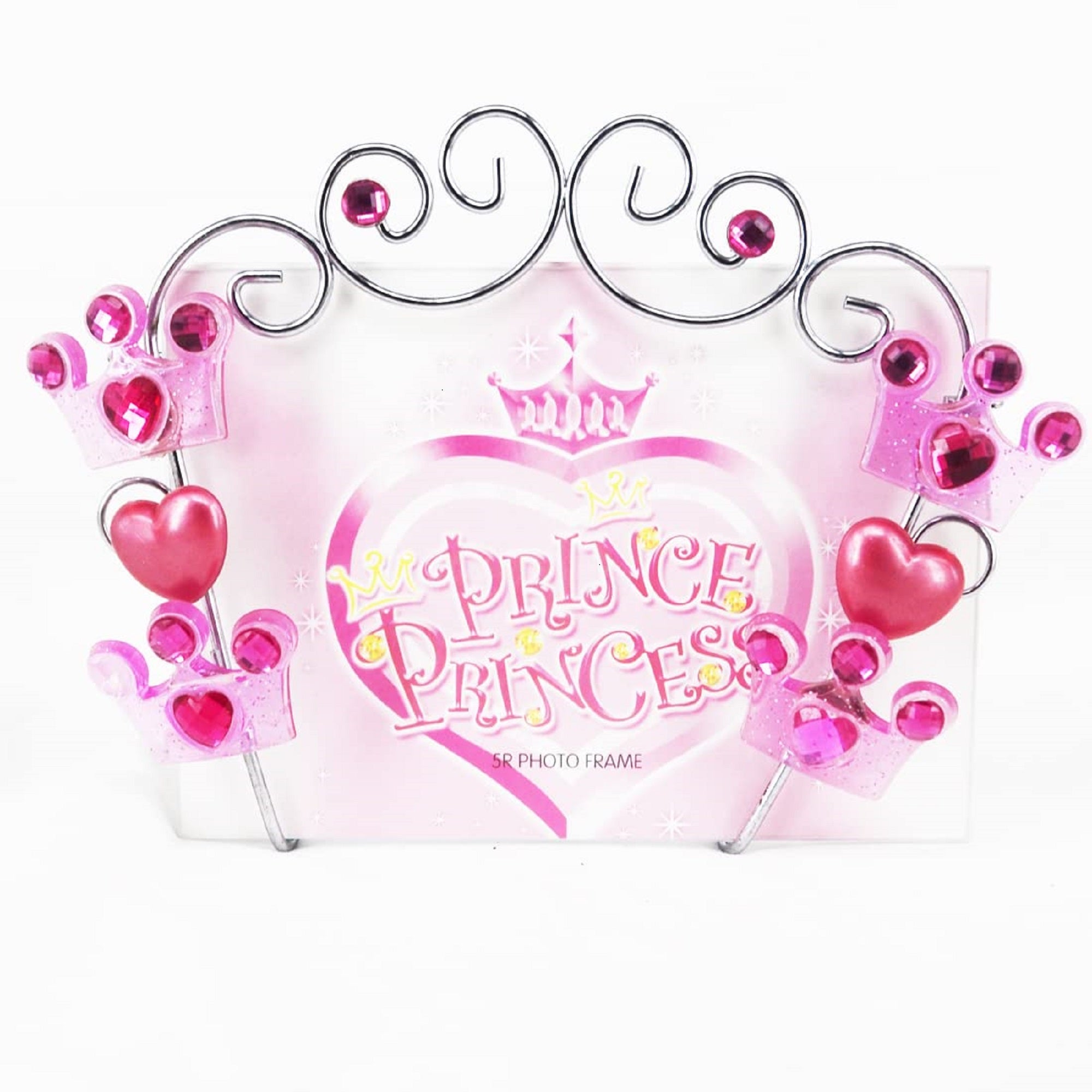 Premsons® Elegant Princess Design Glass Photo Frame – Pink Royal Charm for Cherished Memories" (4" X 6")