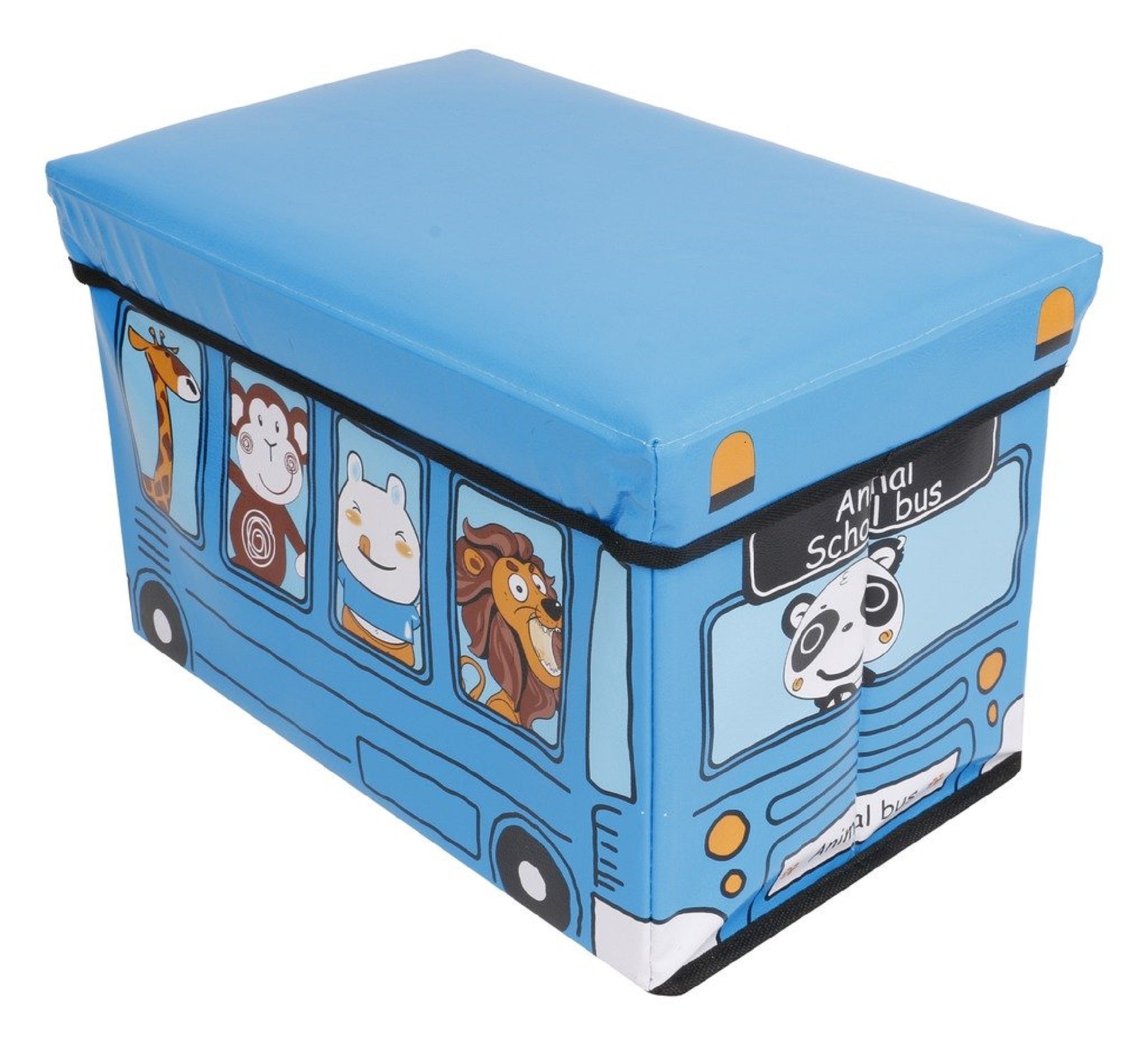 Premsons® Storage Box | Fabric Children’s Printed Rectangular Folding Seat | Compartment for Organizing Toys, Clothes, Books